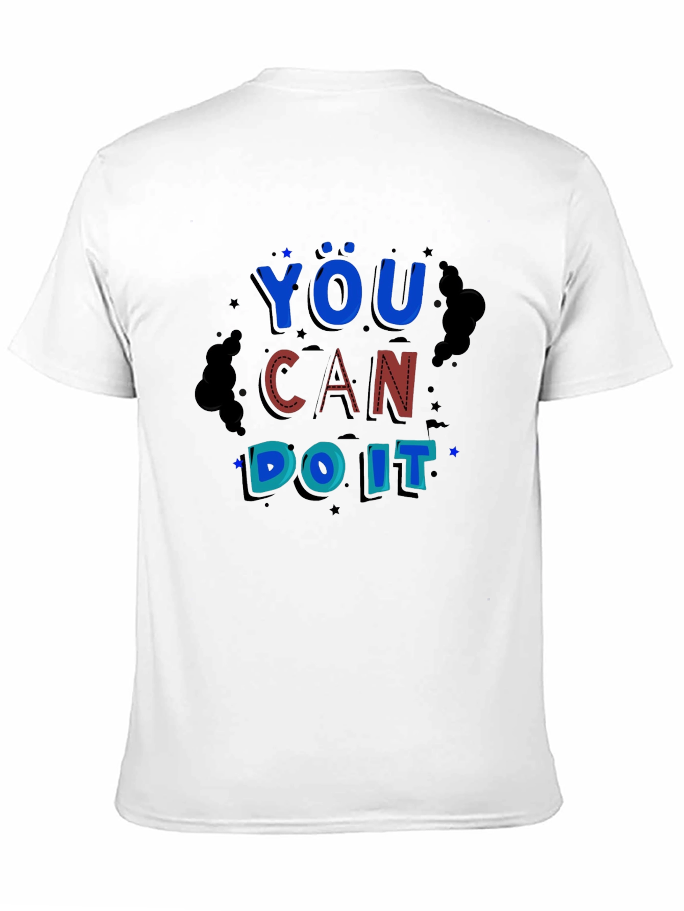 You Can Do It Black Graphic Print Tee