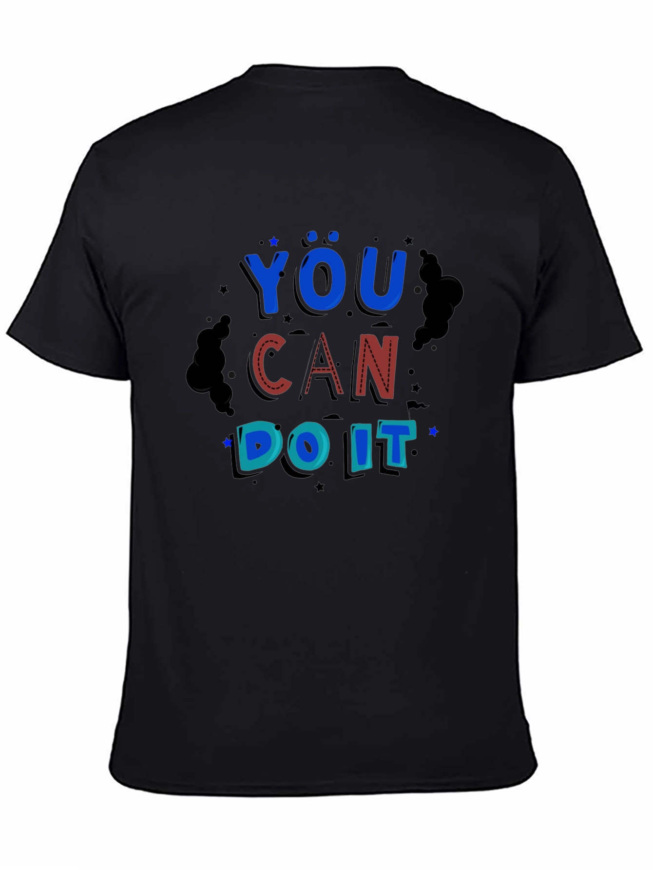 You Can Do It Black Graphic Print Tee