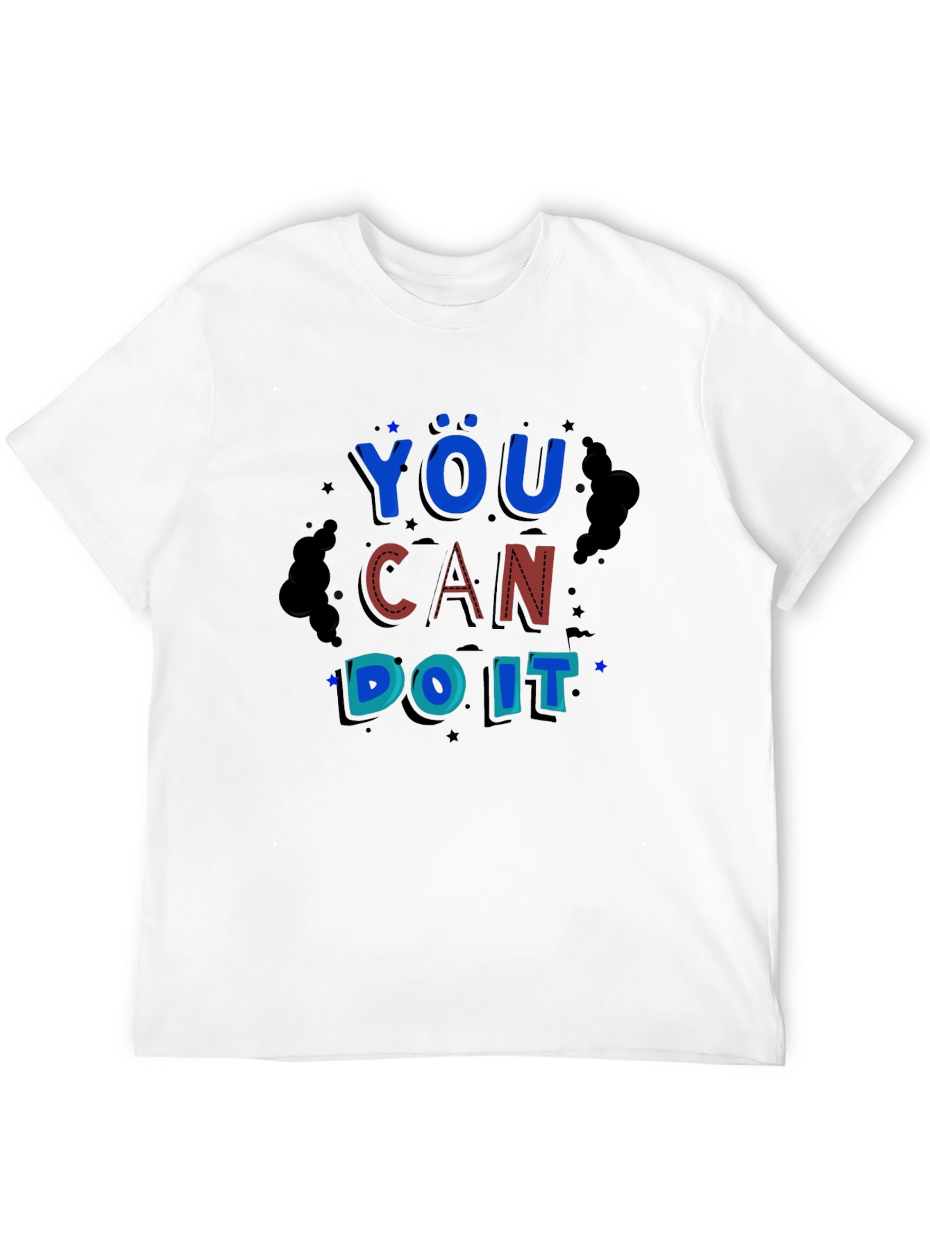 You Can Do It Black Graphic Print Tee