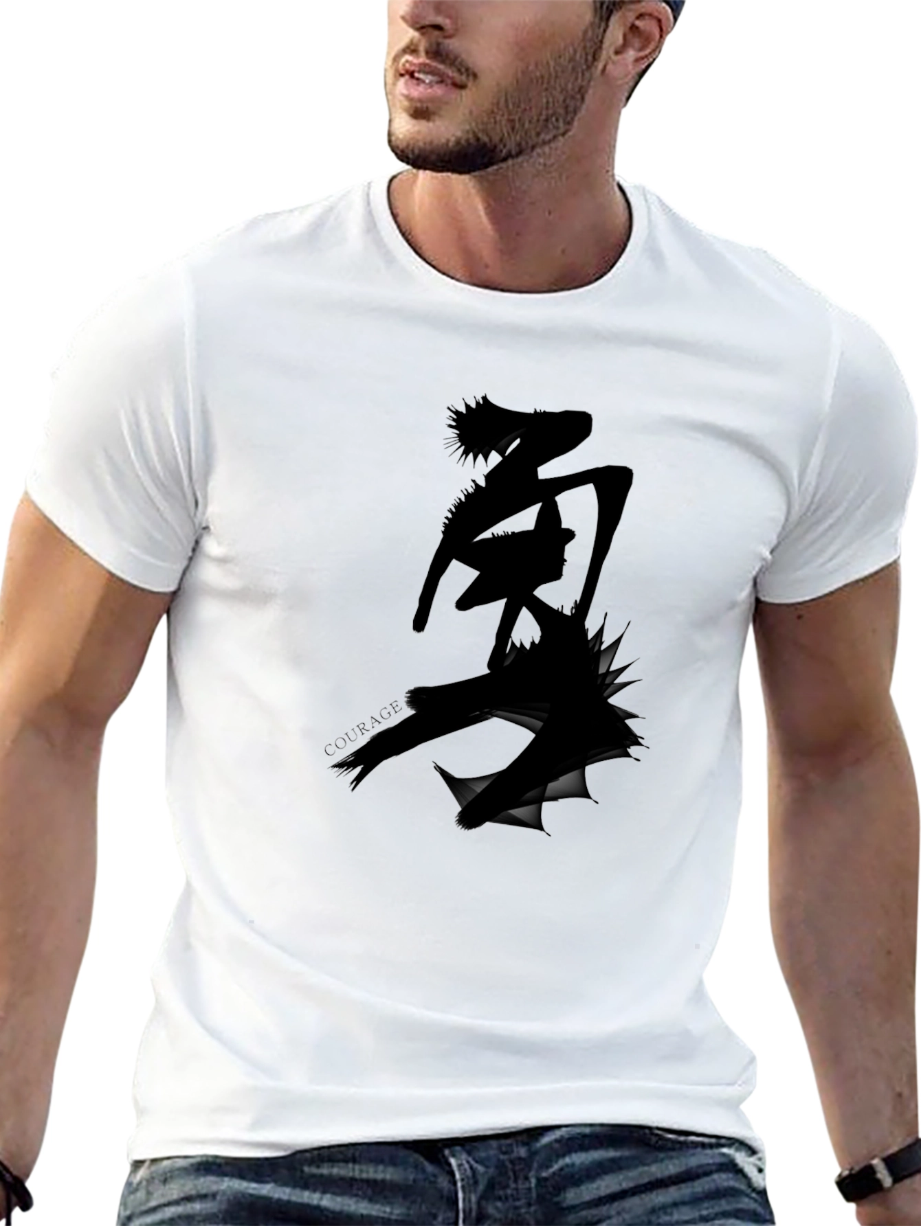 Edgy Graphic Tee - Ripped Anime Design