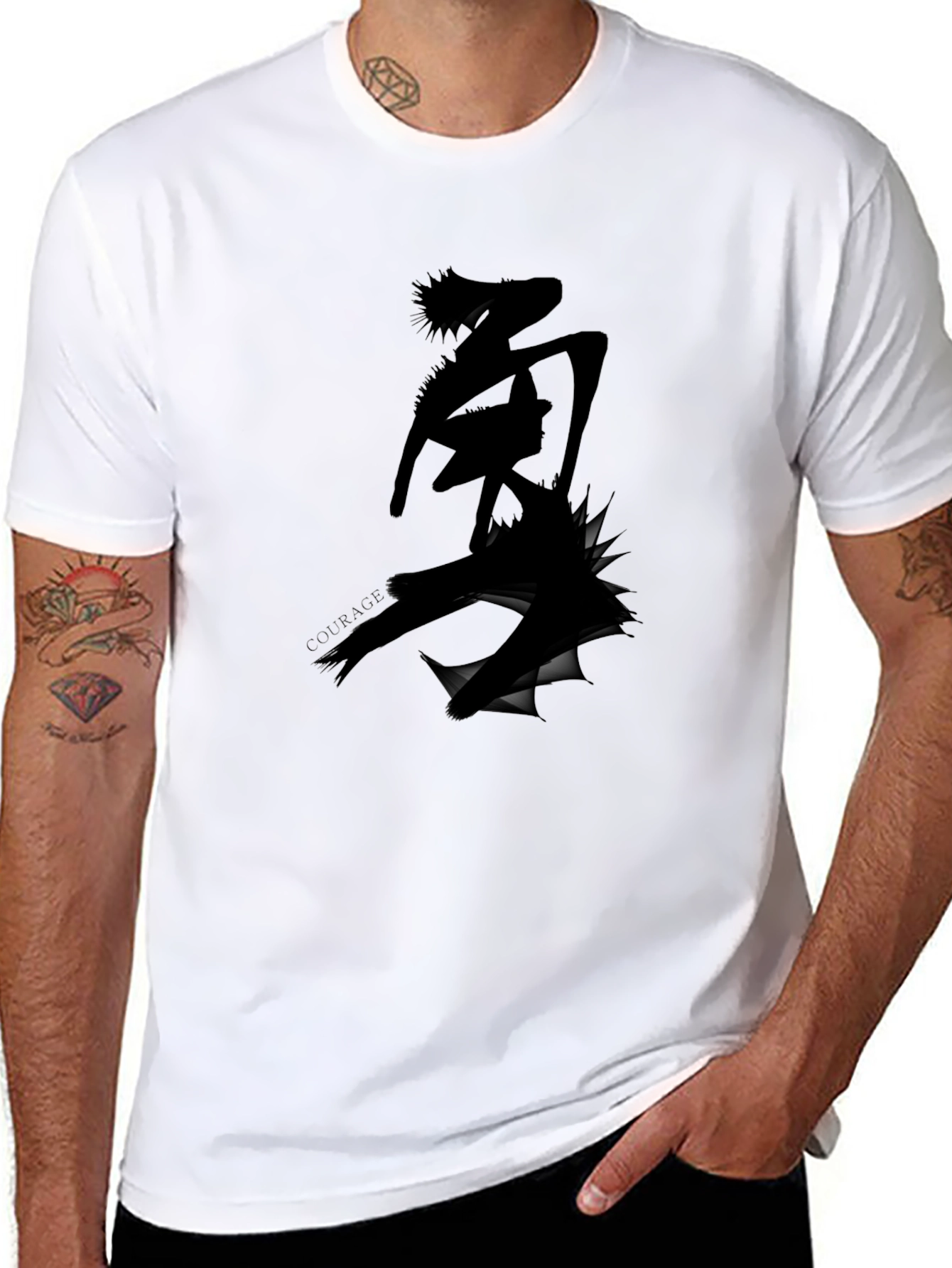 Edgy Graphic Tee - Ripped Anime Design