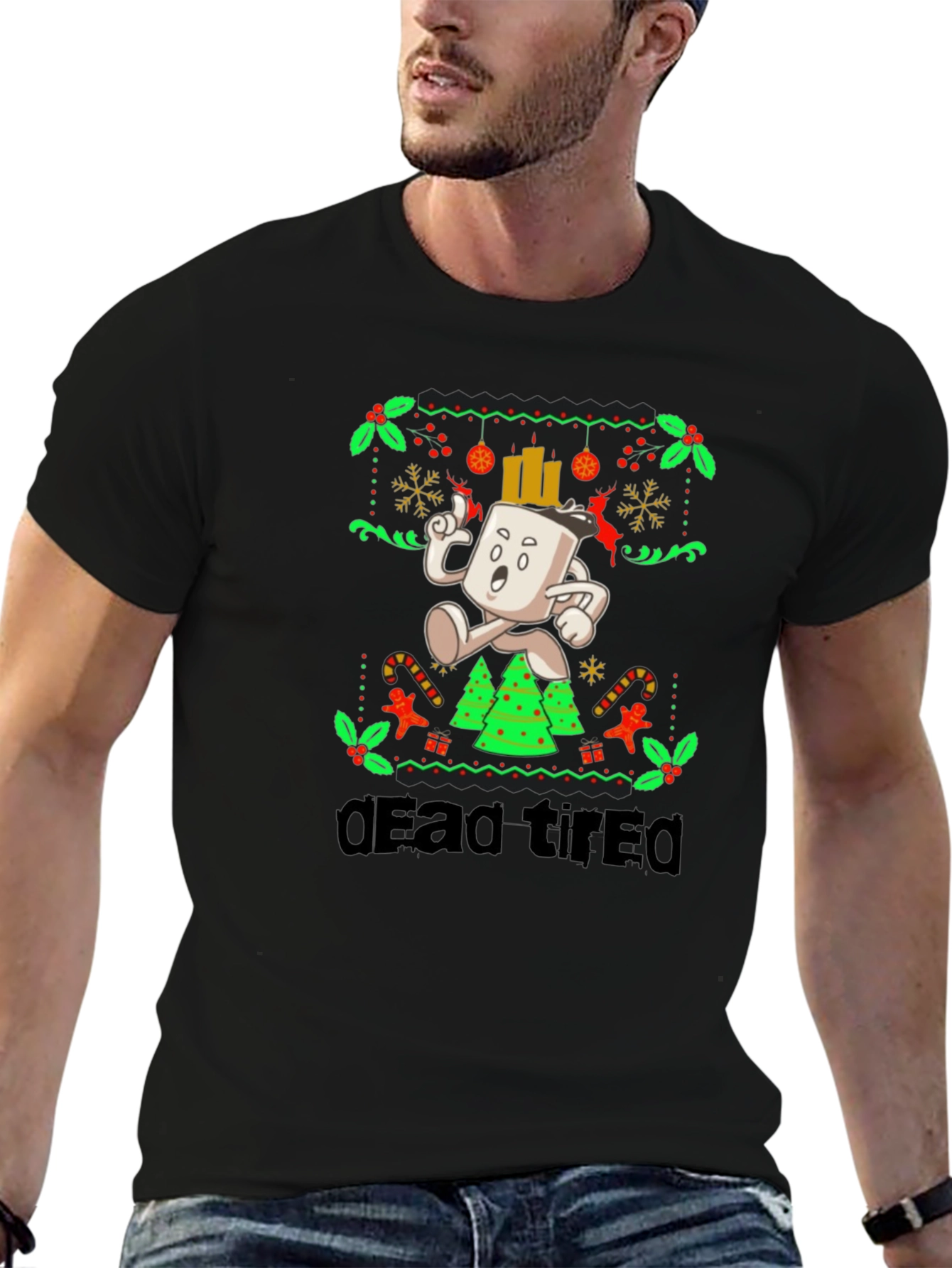 Dead Tired Holiday Graphic Tee