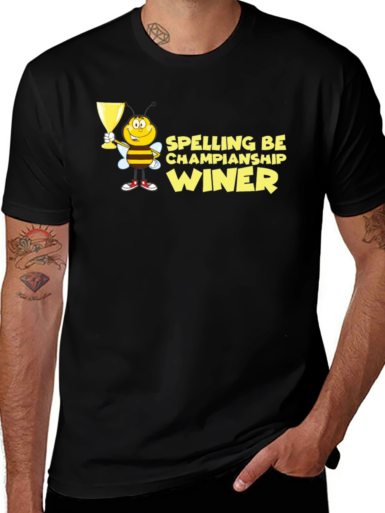 Spelling Bee Champion Winner Black T-Shirt