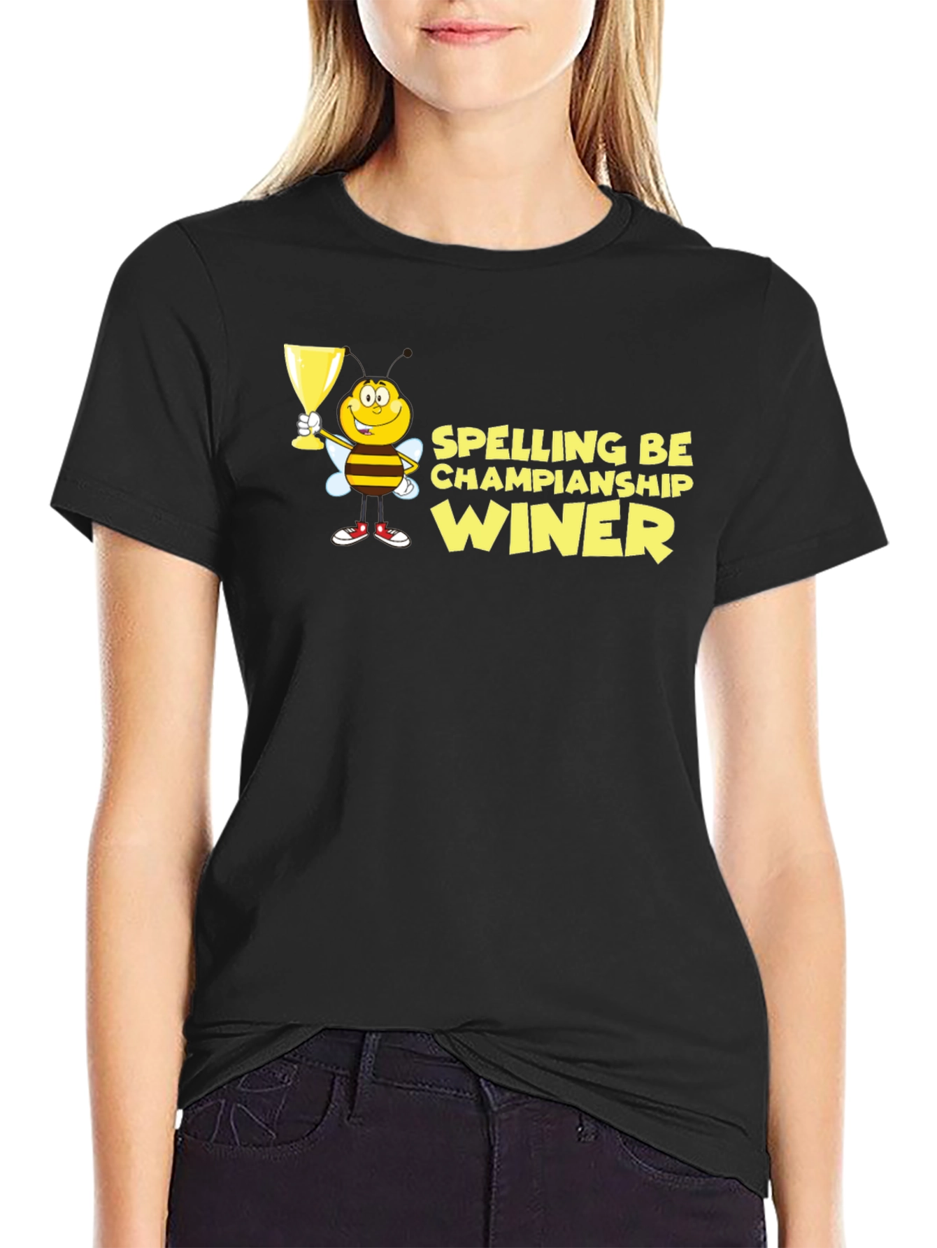 Spelling Bee Champion Winner Black T-Shirt