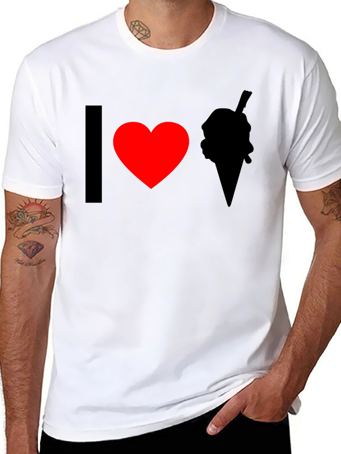 I Heart Ice Cream Black T-Shirt