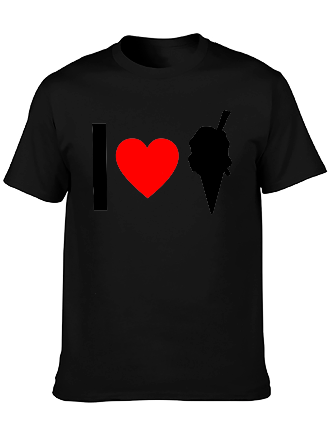 I Heart Ice Cream Black T-Shirt