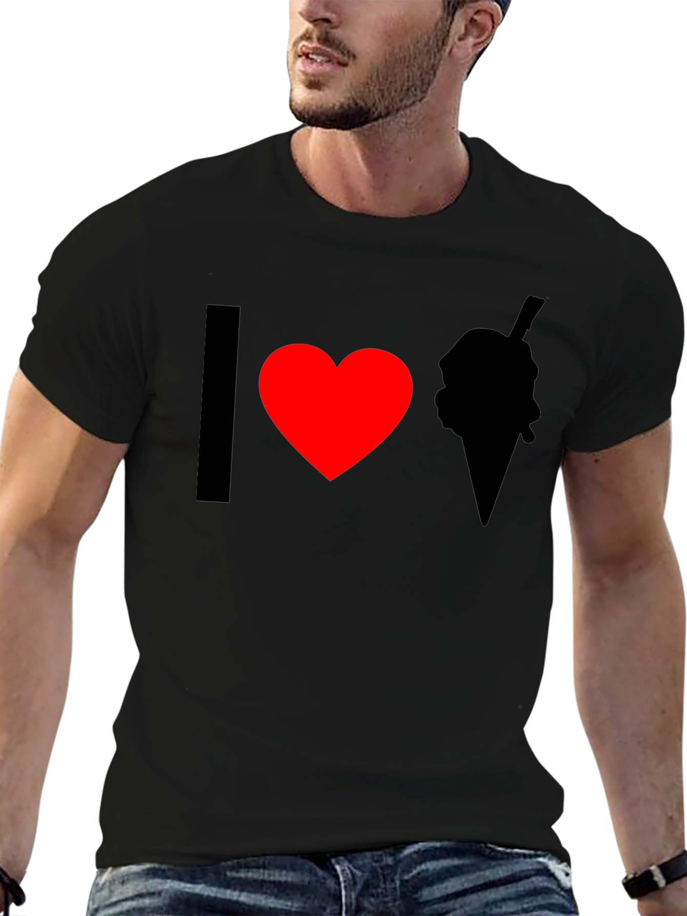 I Heart Ice Cream Black T-Shirt