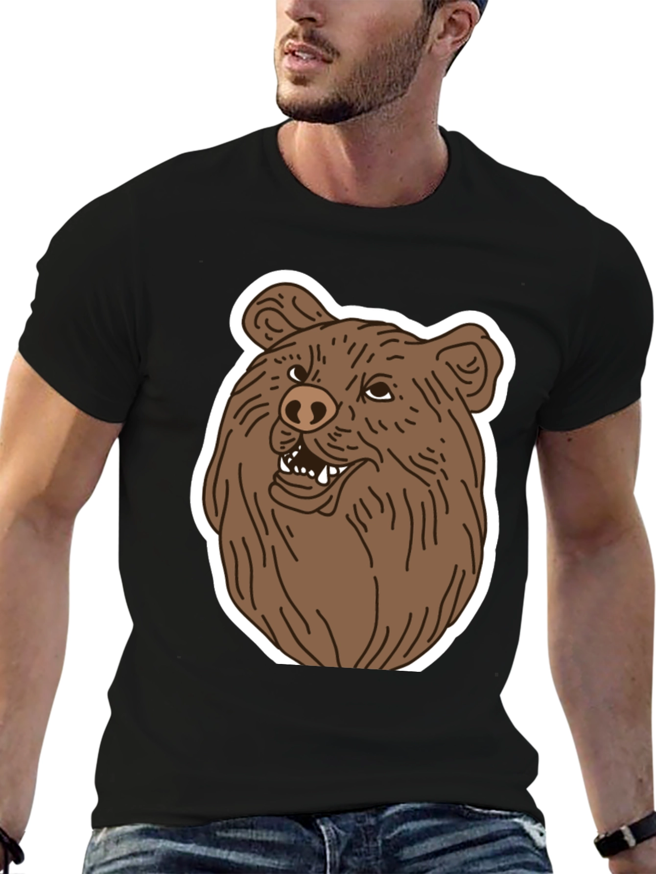 Bear Graphic Tee - Mens Black T-Shirt