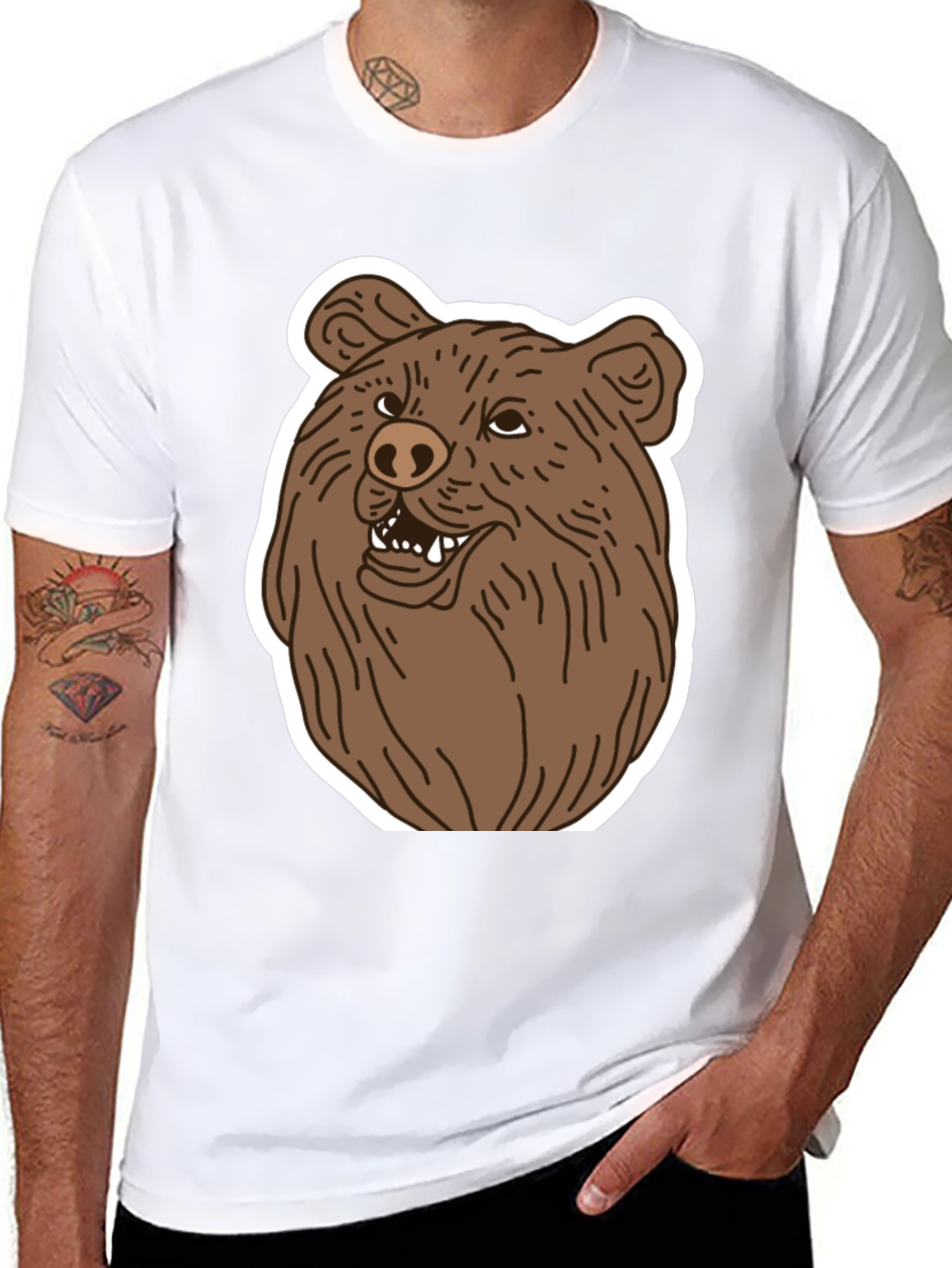 Bear Graphic Tee - Mens Black T-Shirt