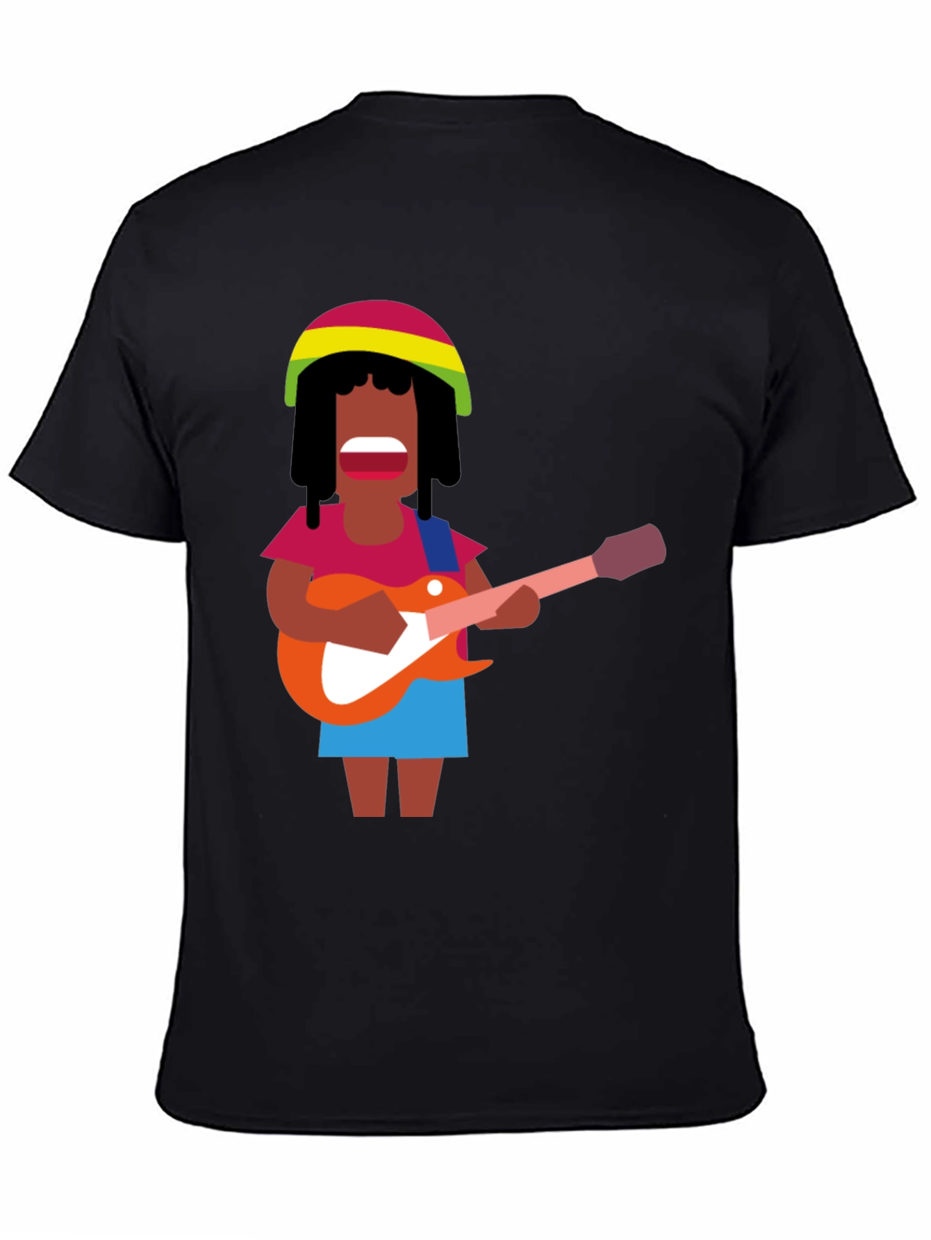 Rasta Reggae Musician Graphic Tee - Black