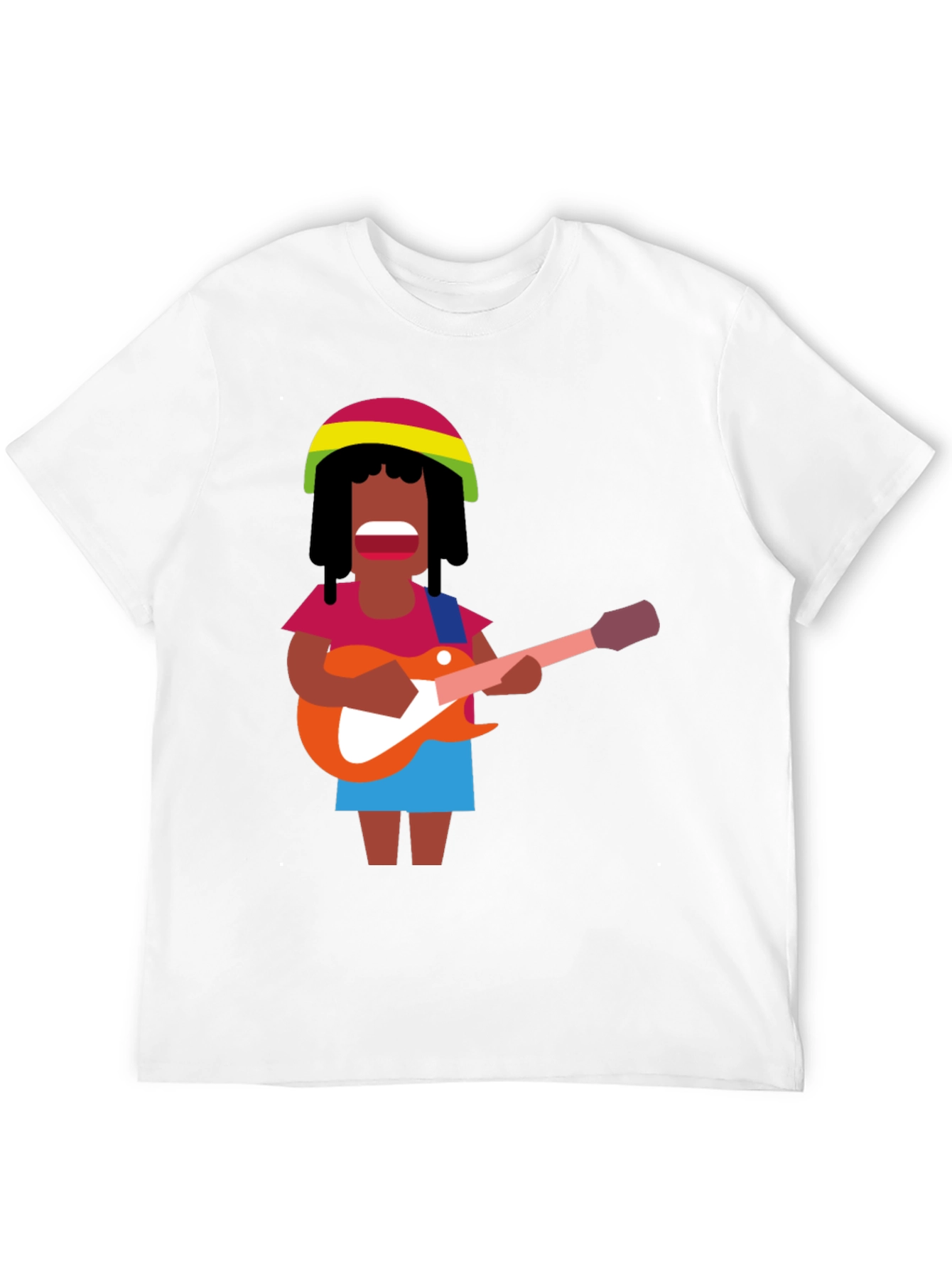 Rasta Reggae Musician Graphic Tee - Black