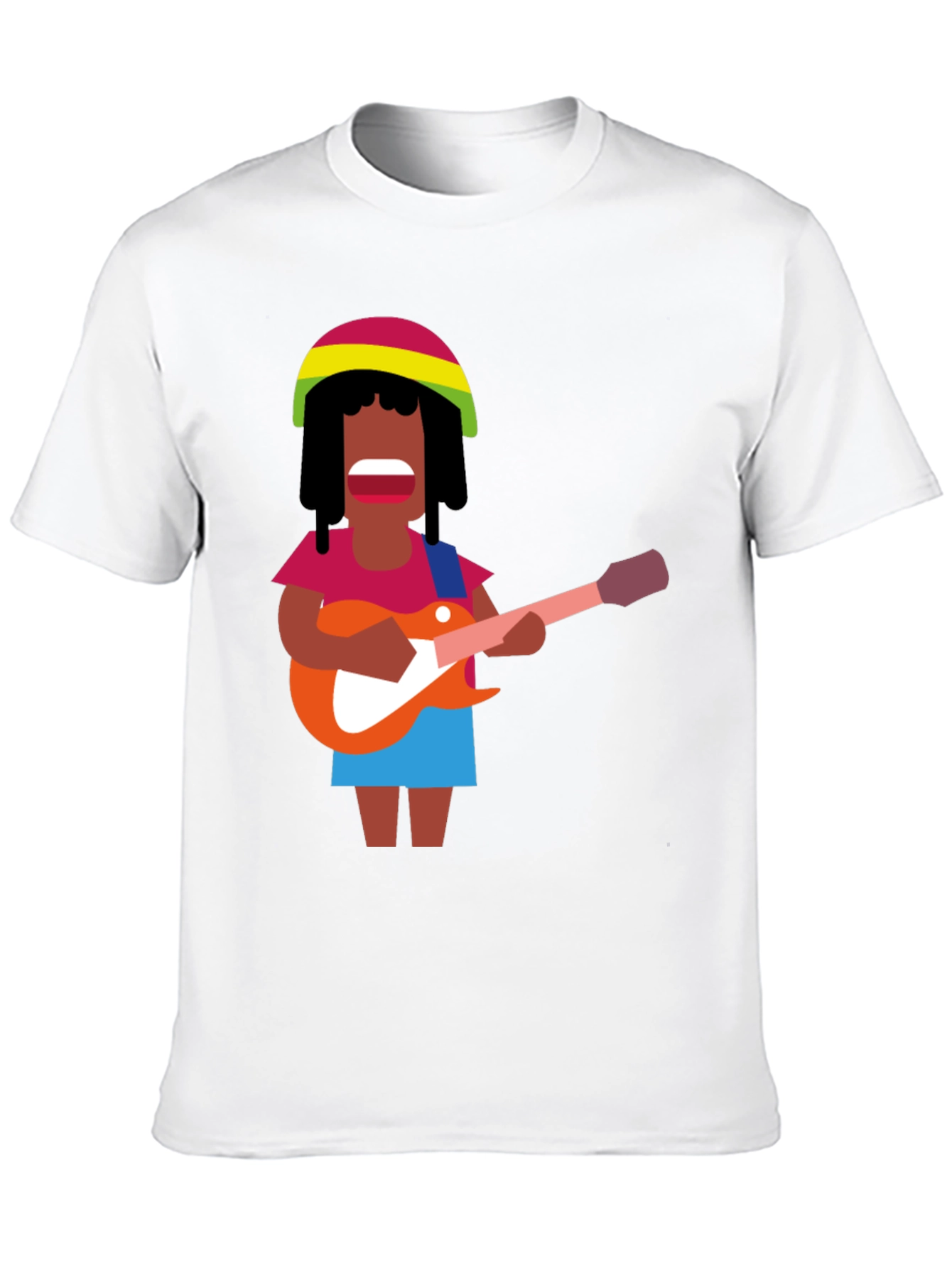 Rasta Reggae Musician Graphic Tee - Black