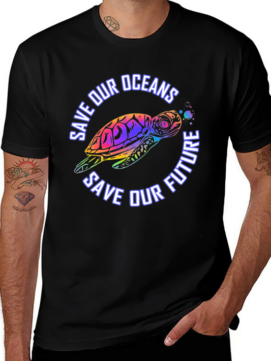 Save Our Oceans Turtle Graphic T-Shirt