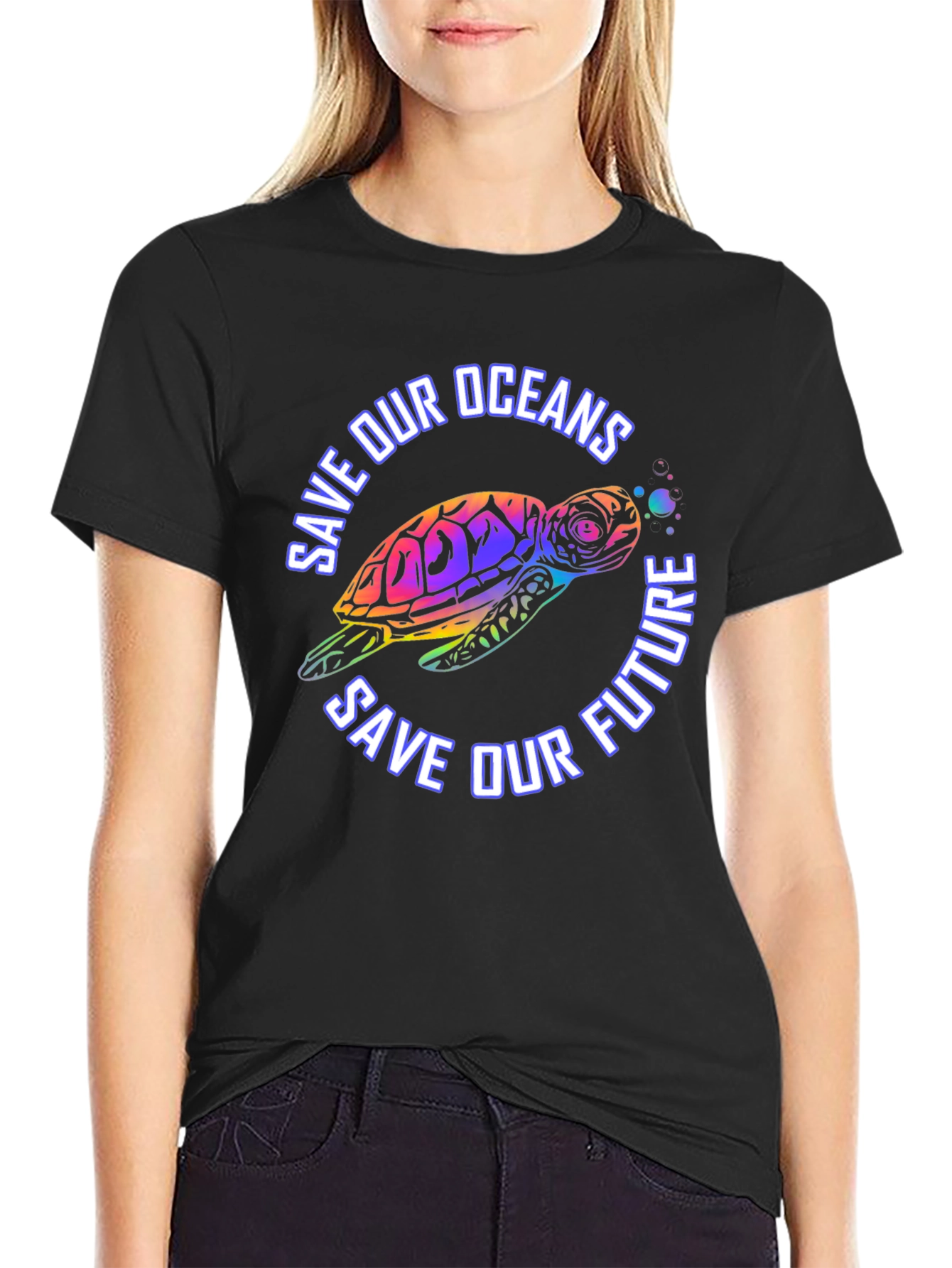 Save Our Oceans Turtle Graphic T-Shirt