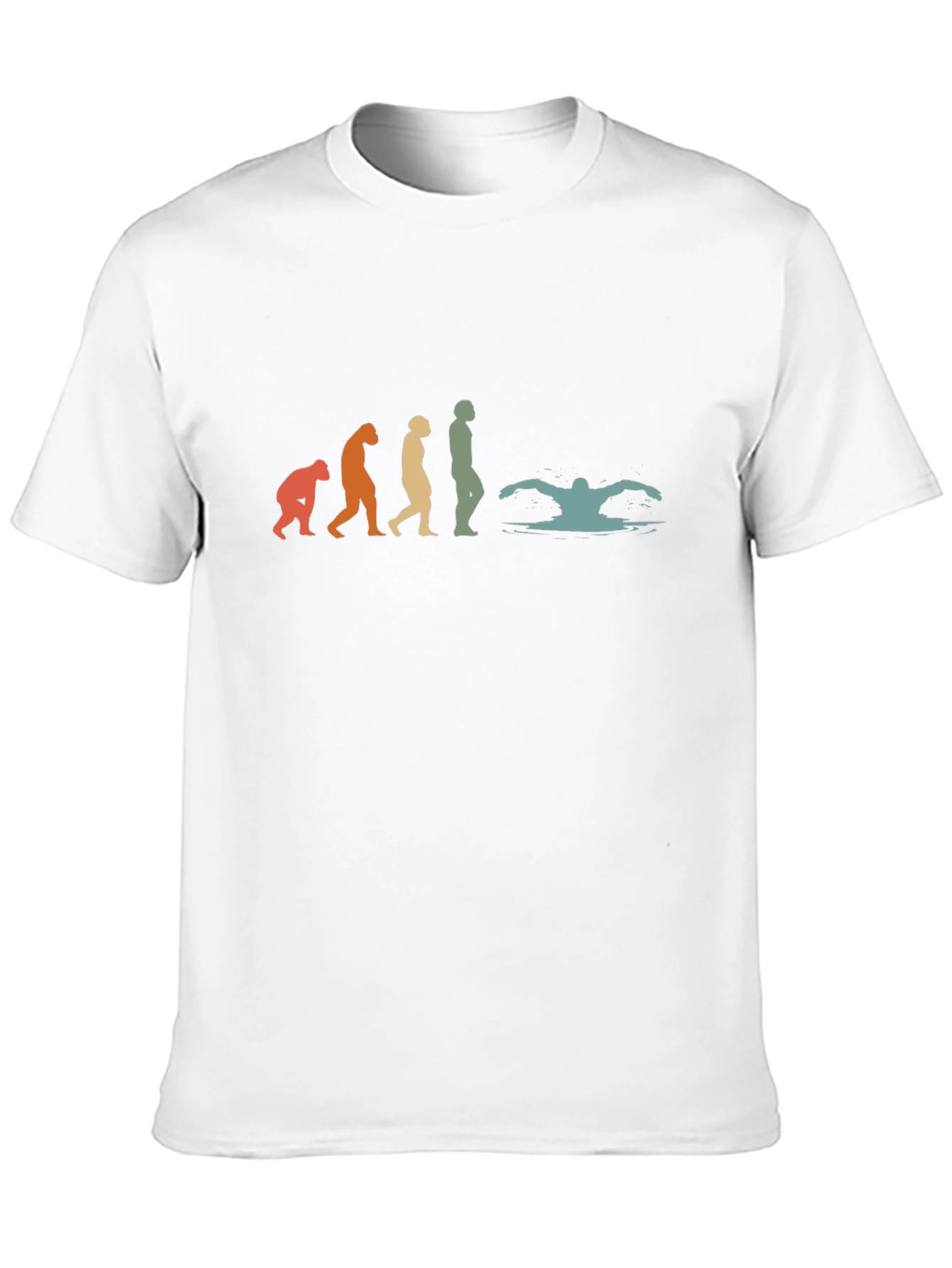 Evolution of Swimming Black T-Shirt