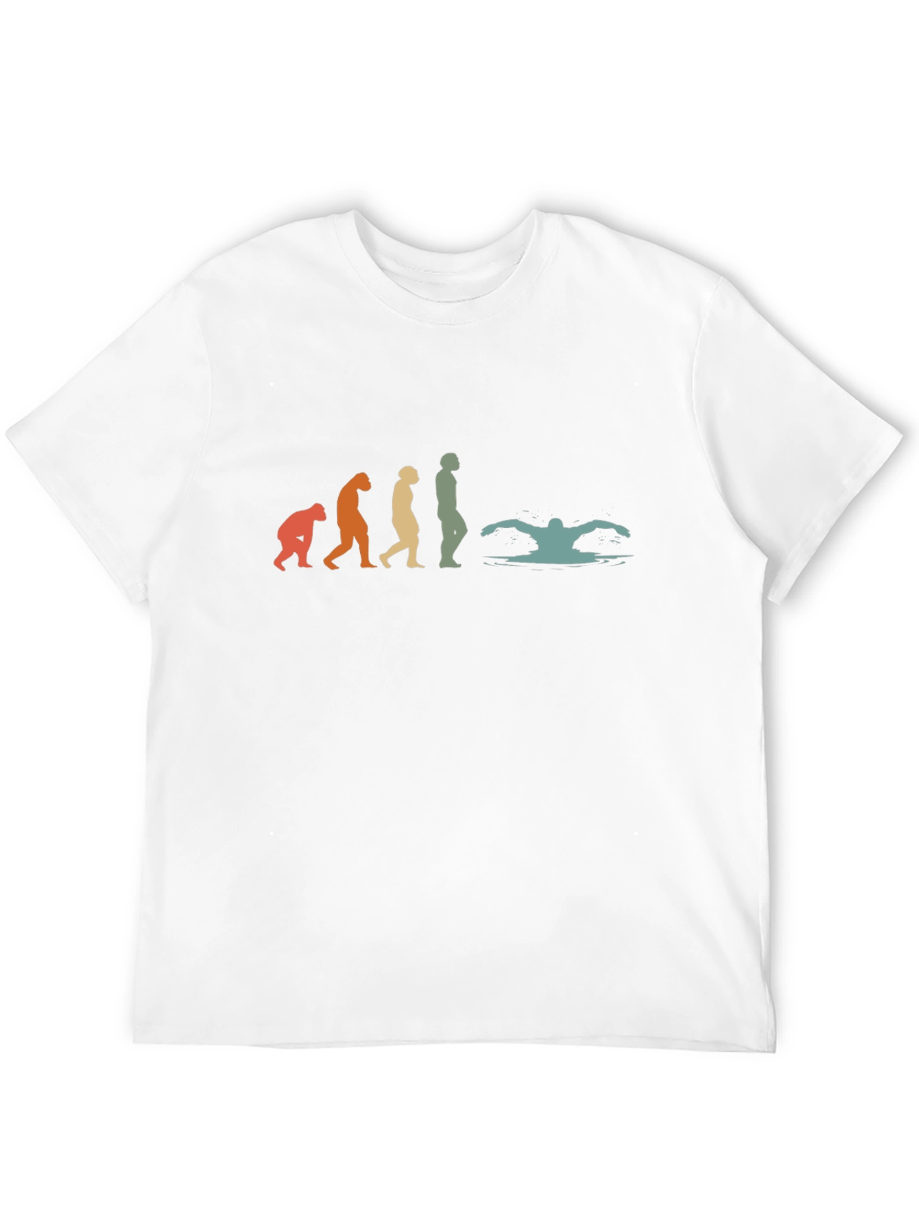 Evolution of Swimming Black T-Shirt