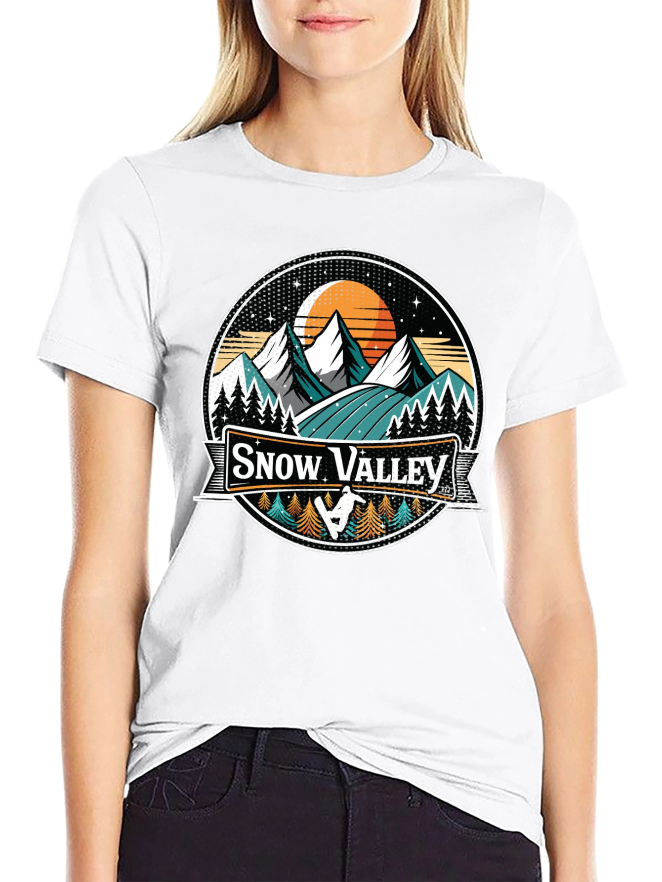 Snow Valley Graphic Tee - Mountain Adventure Shirt
