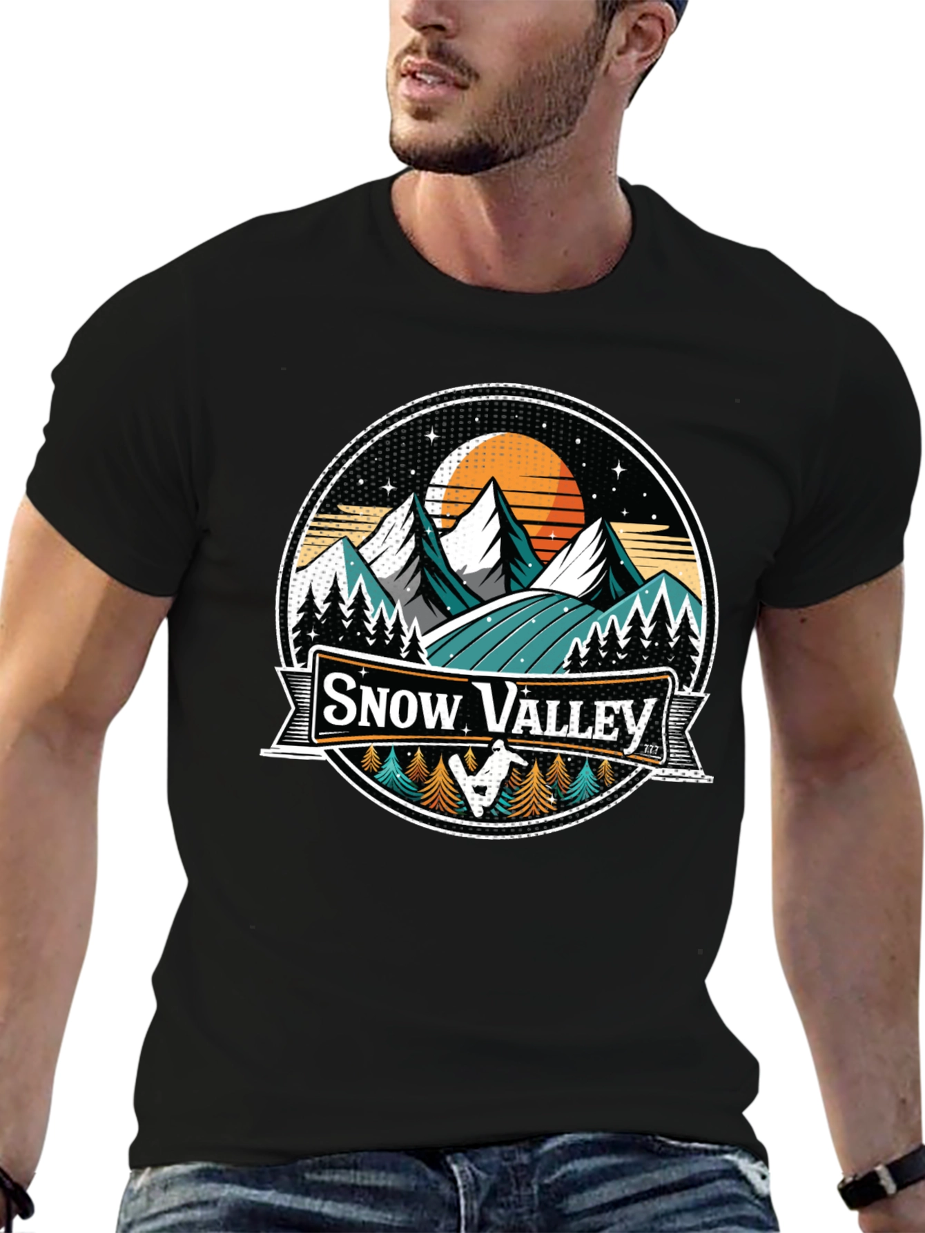 Snow Valley Graphic Tee - Mountain Adventure Shirt