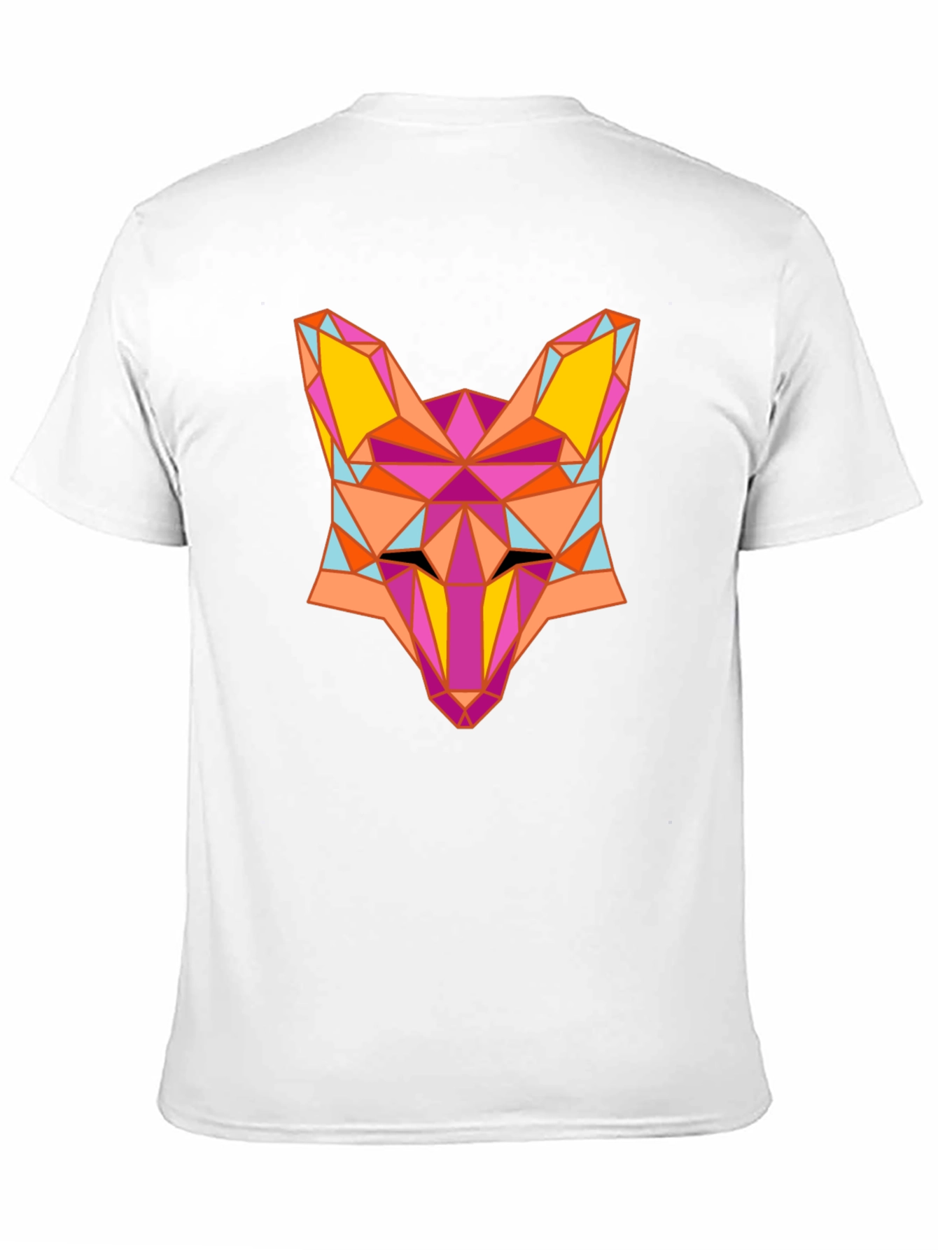 Geometric Fox Graphic Black T-Shirt