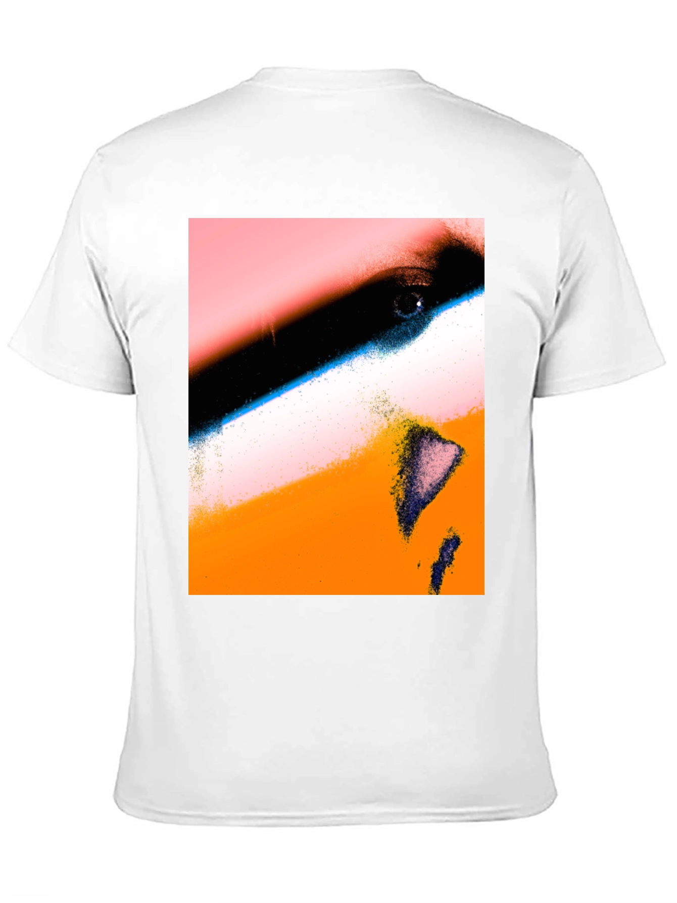 Abstract Face Print Black T-Shirt