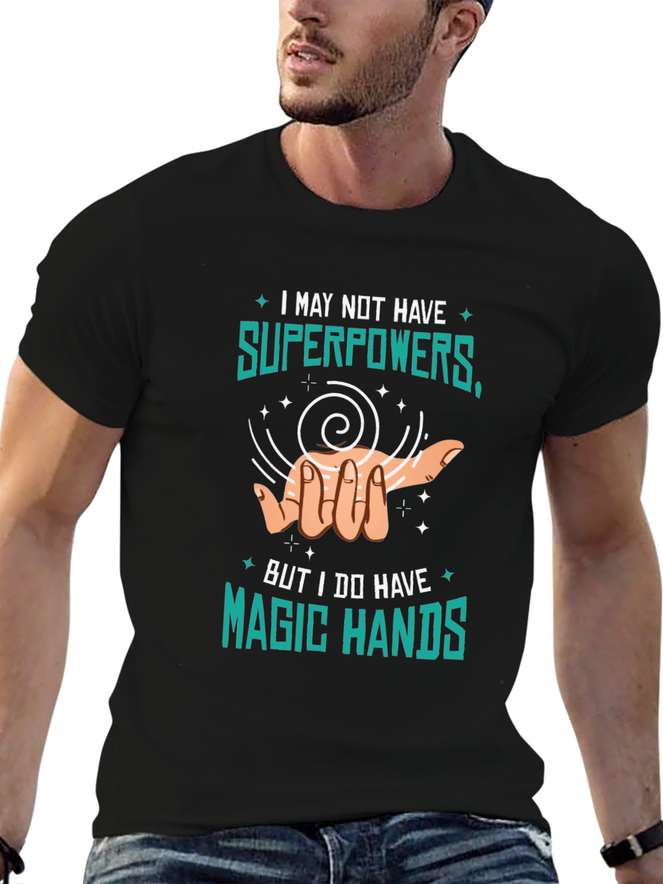 Magic Hands Graphic Tee - Novelty Print T-Shirt