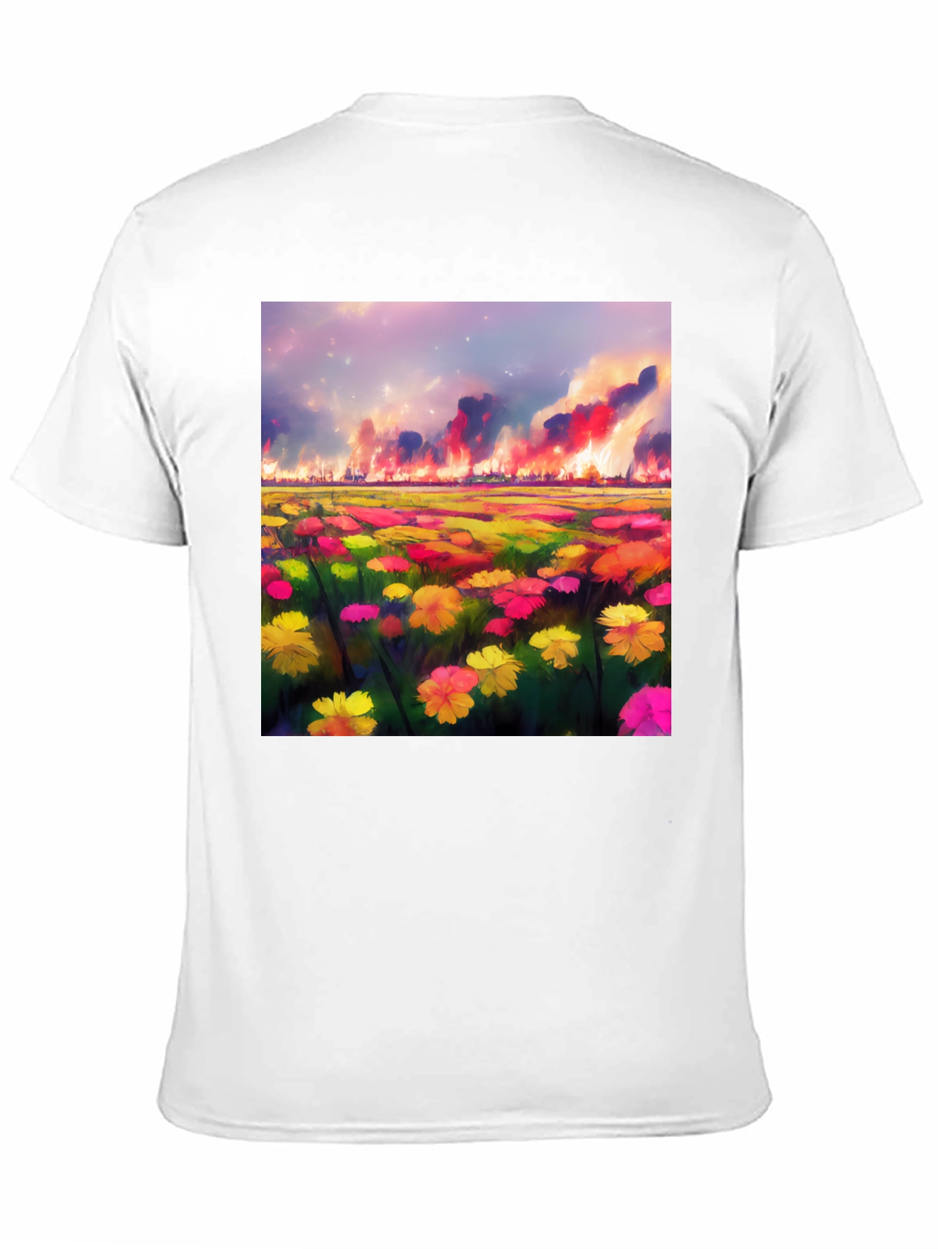 Floral Field Fire T-Shirt: Unique Graphic Tee