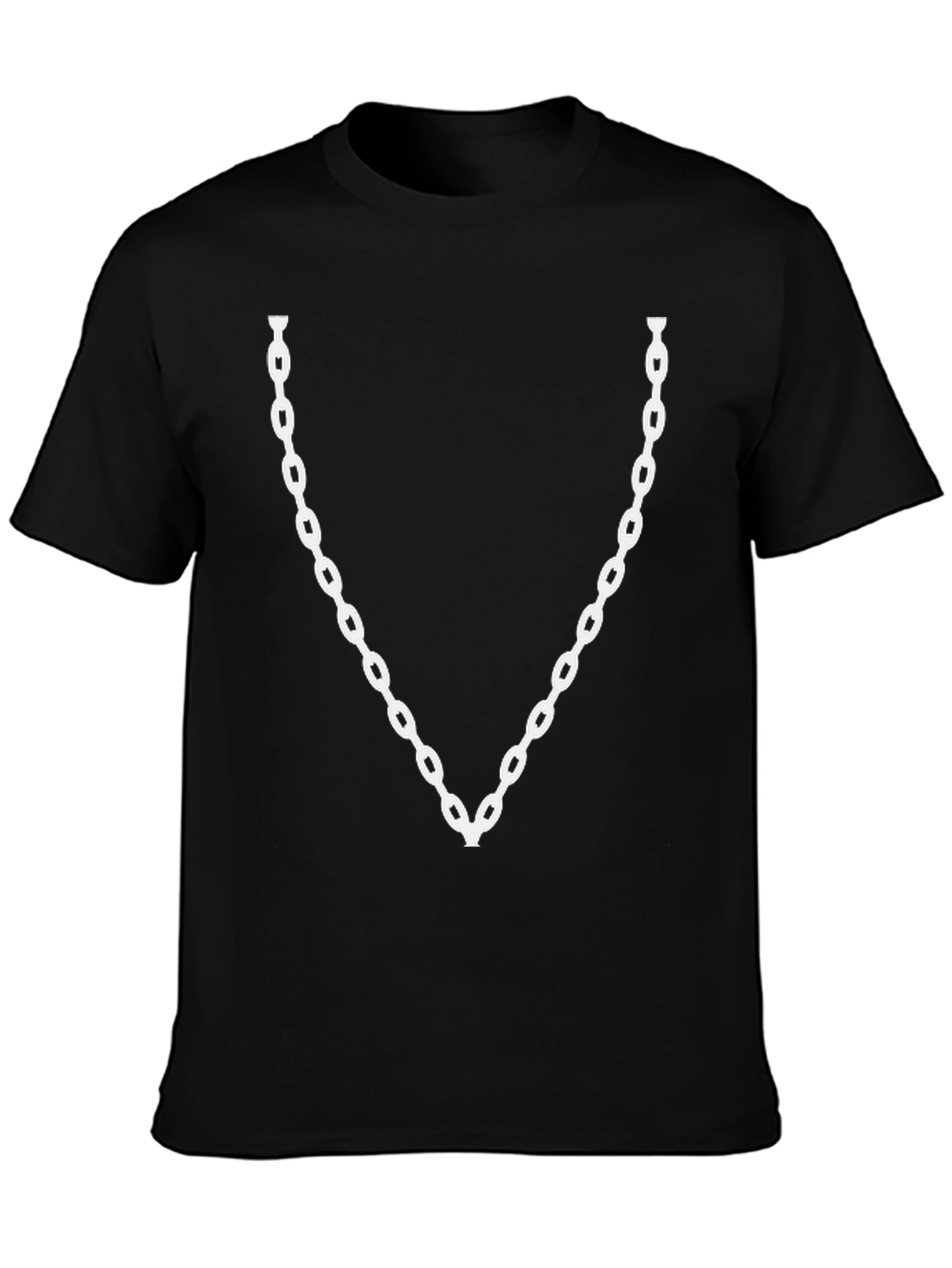 Chain Graphic Crew Neck T-Shirt - Stylish Casual Tee
