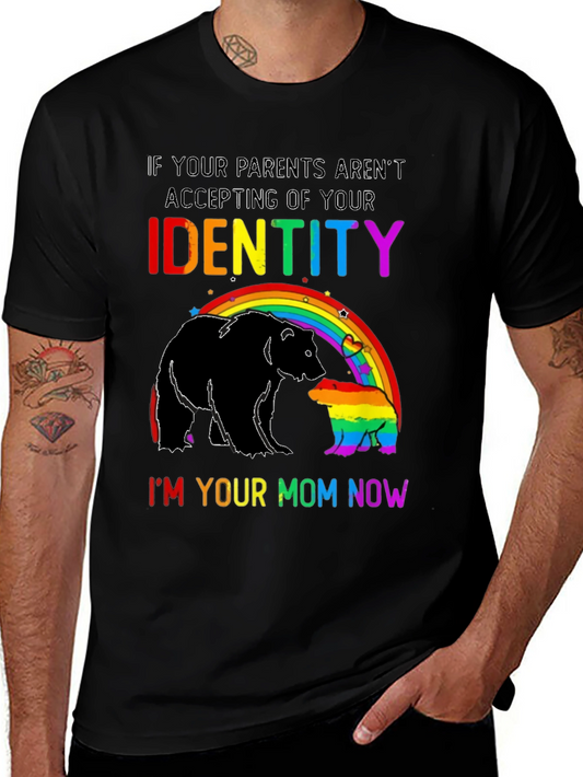 LGBTQ+ Pride Bear T-Shirt - If Your Parents Arent Accepting Im Your Mom