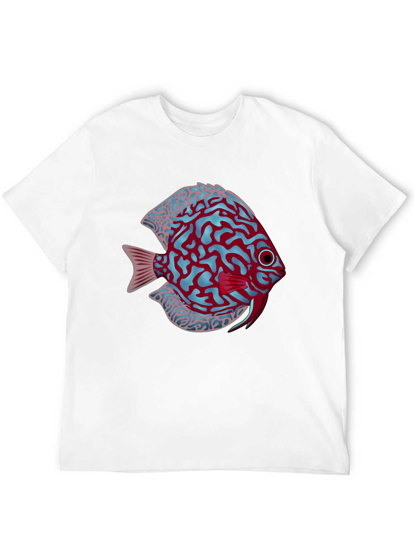 Cool Graphic Fish Print Black Tee
