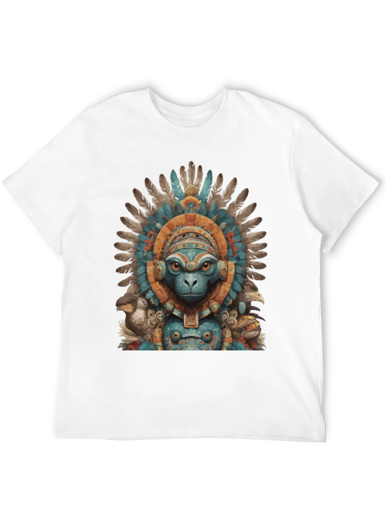 Monkey Aztec Headdress Graphic Tee