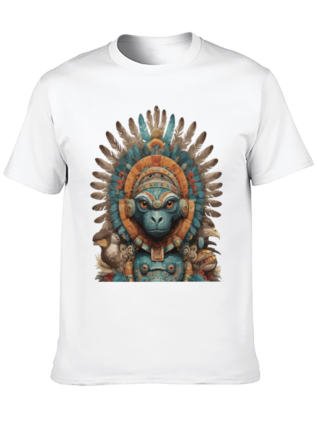 Monkey Aztec Headdress Graphic Tee