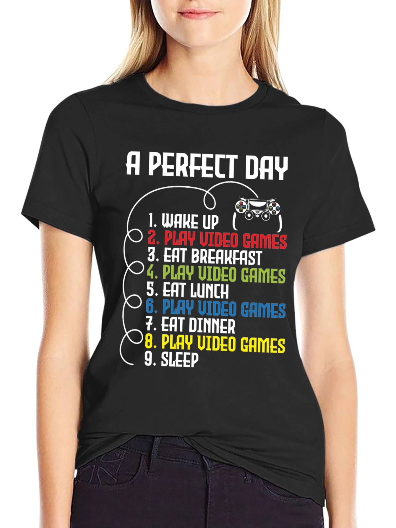 Gamer Perfect Day Black T-Shirt