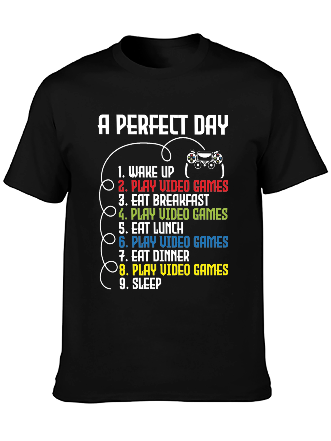 Gamer Perfect Day Black T-Shirt