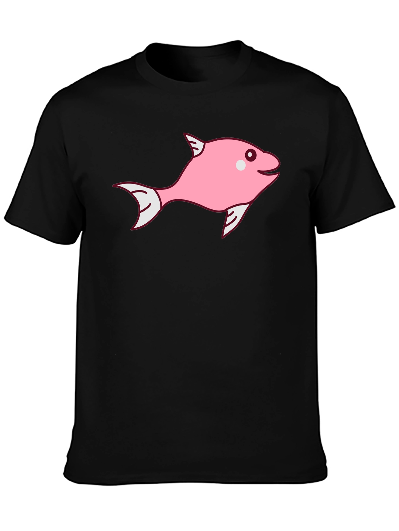 Pink Fish Graphic Tee - Black Cotton Blend
