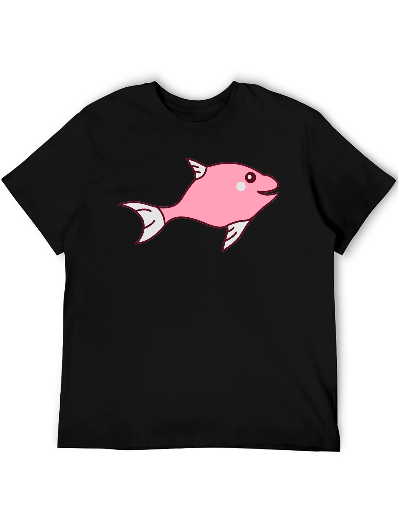 Pink Fish Graphic Tee - Black Cotton Blend