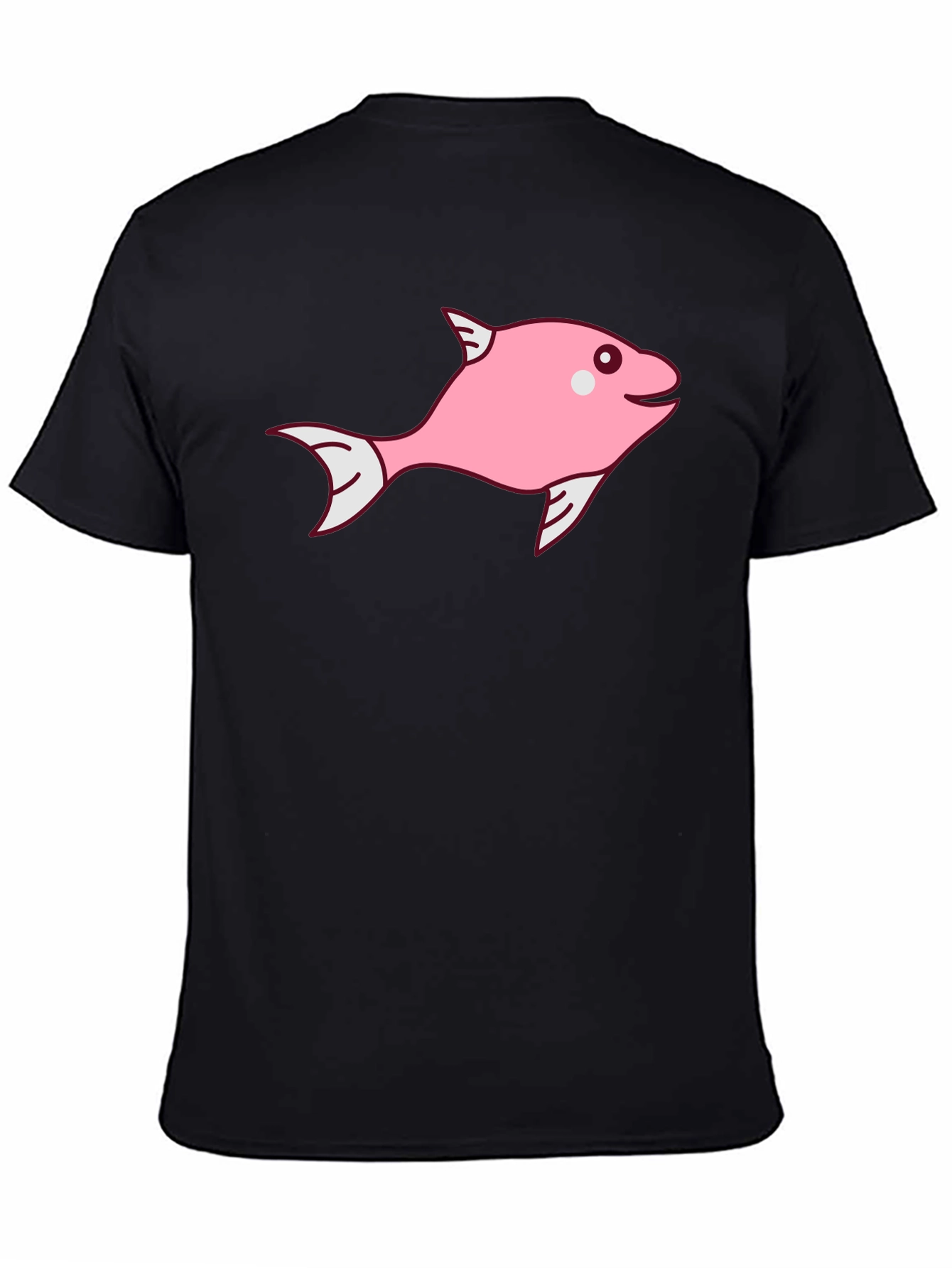 Pink Fish Graphic Tee - Black Cotton Blend