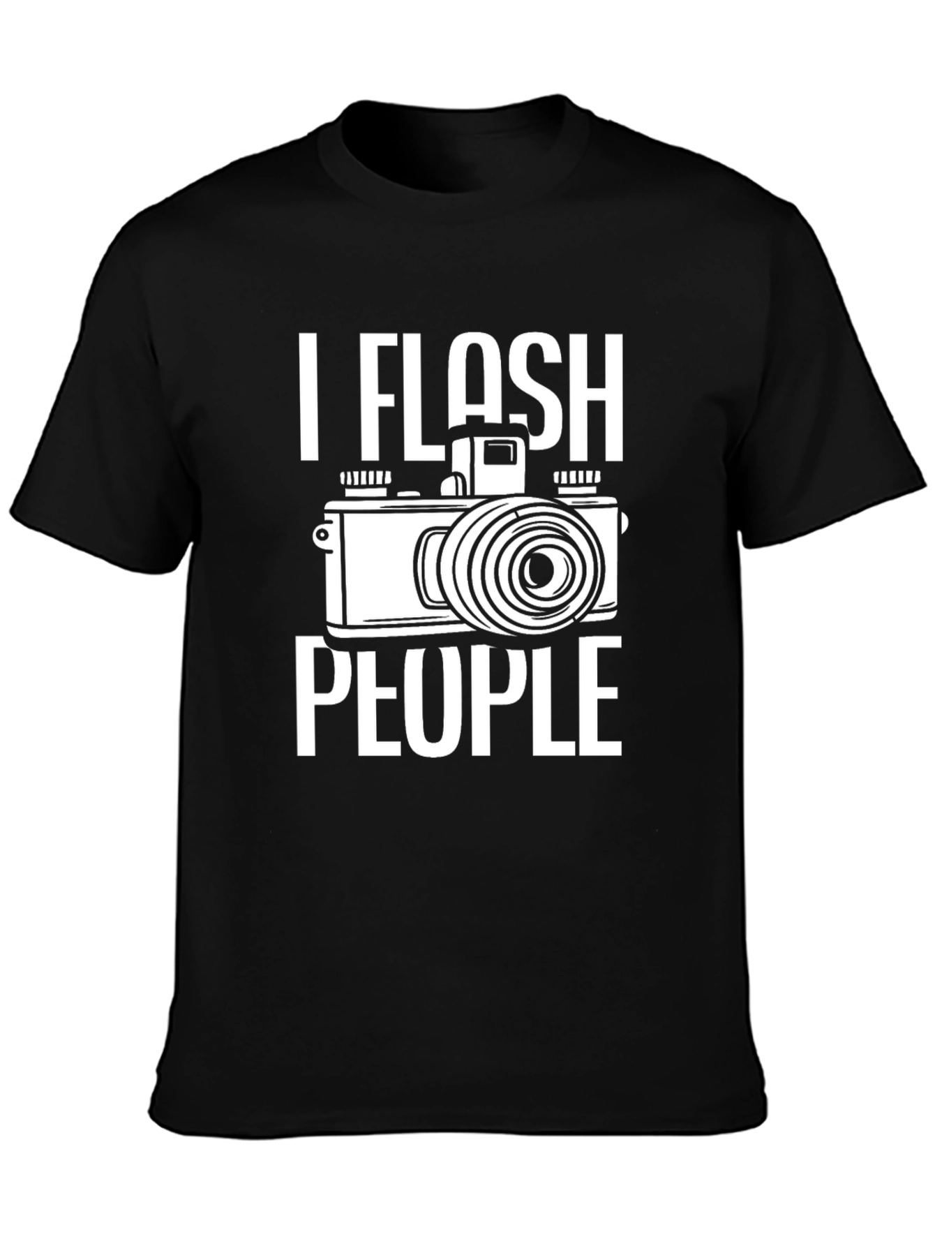 I Flash People Camera Graphic Black T-Shirt