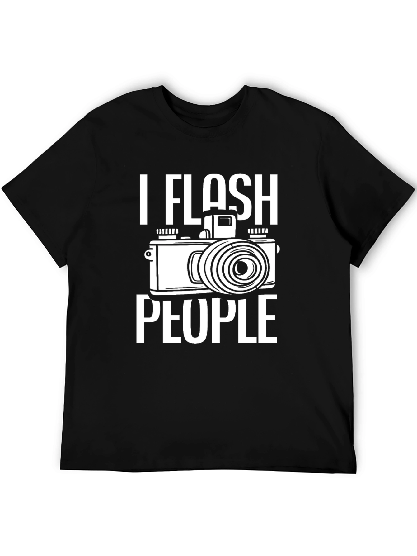 I Flash People Camera Graphic Black T-Shirt
