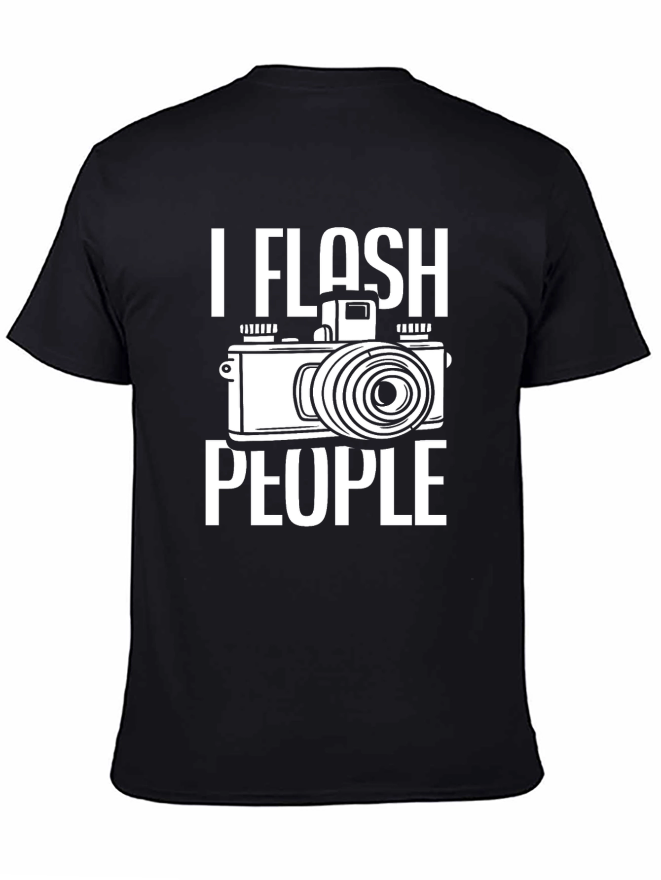 I Flash People Camera Graphic Black T-Shirt