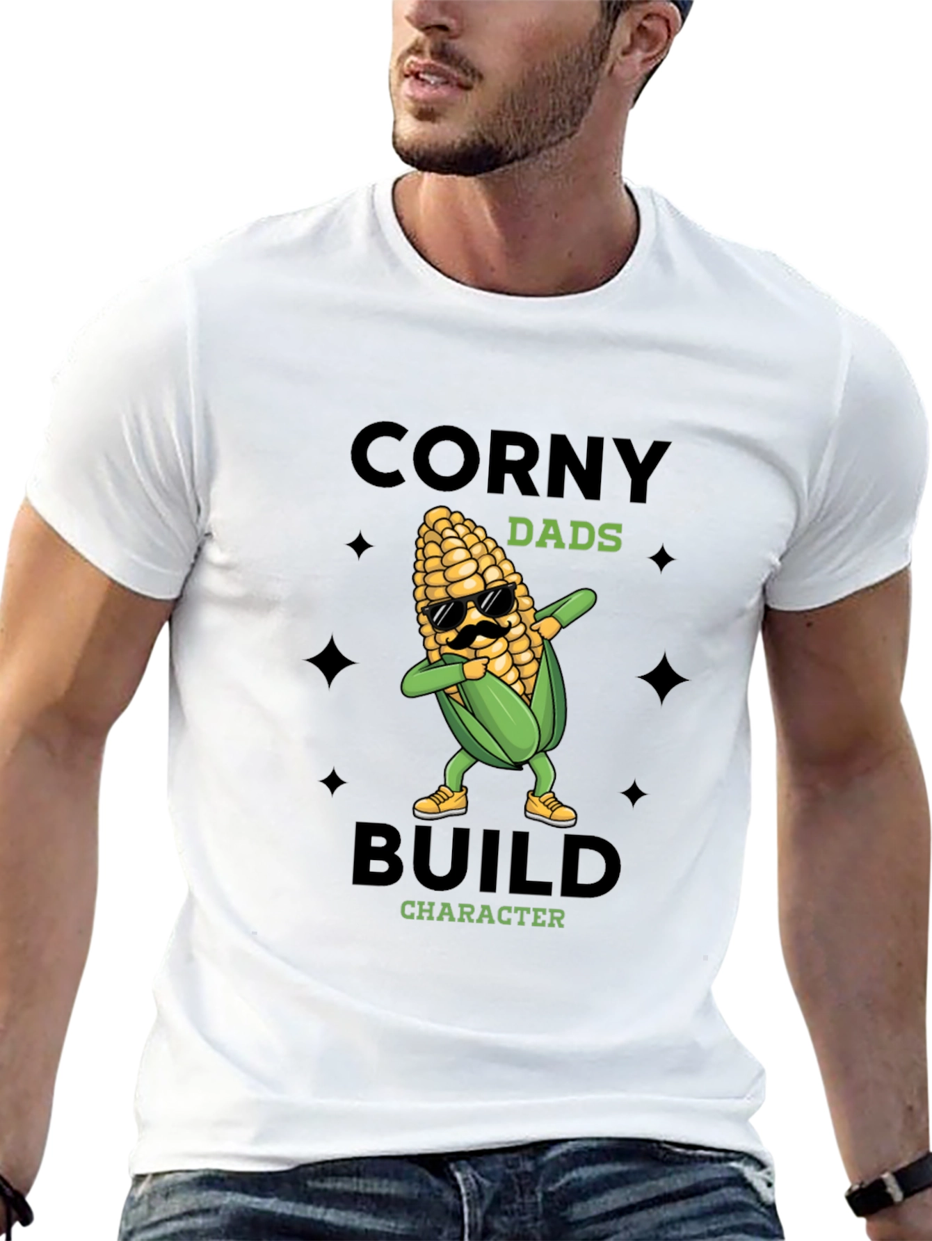 Corny Dads Build Character T-Shirt