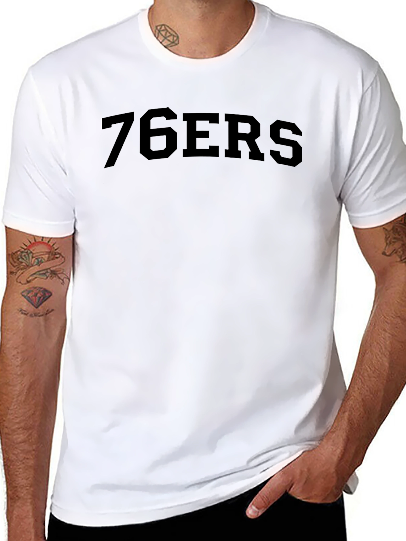 76ers Black Graphic T-Shirt - Mens