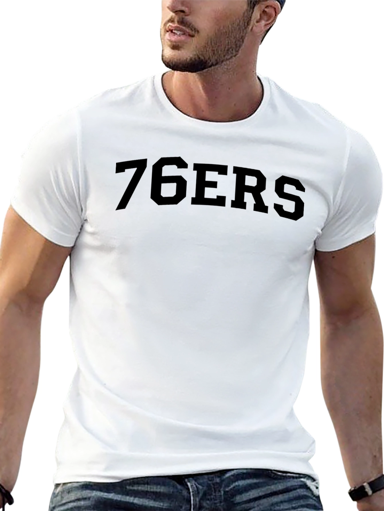 76ers Black Graphic T-Shirt - Mens