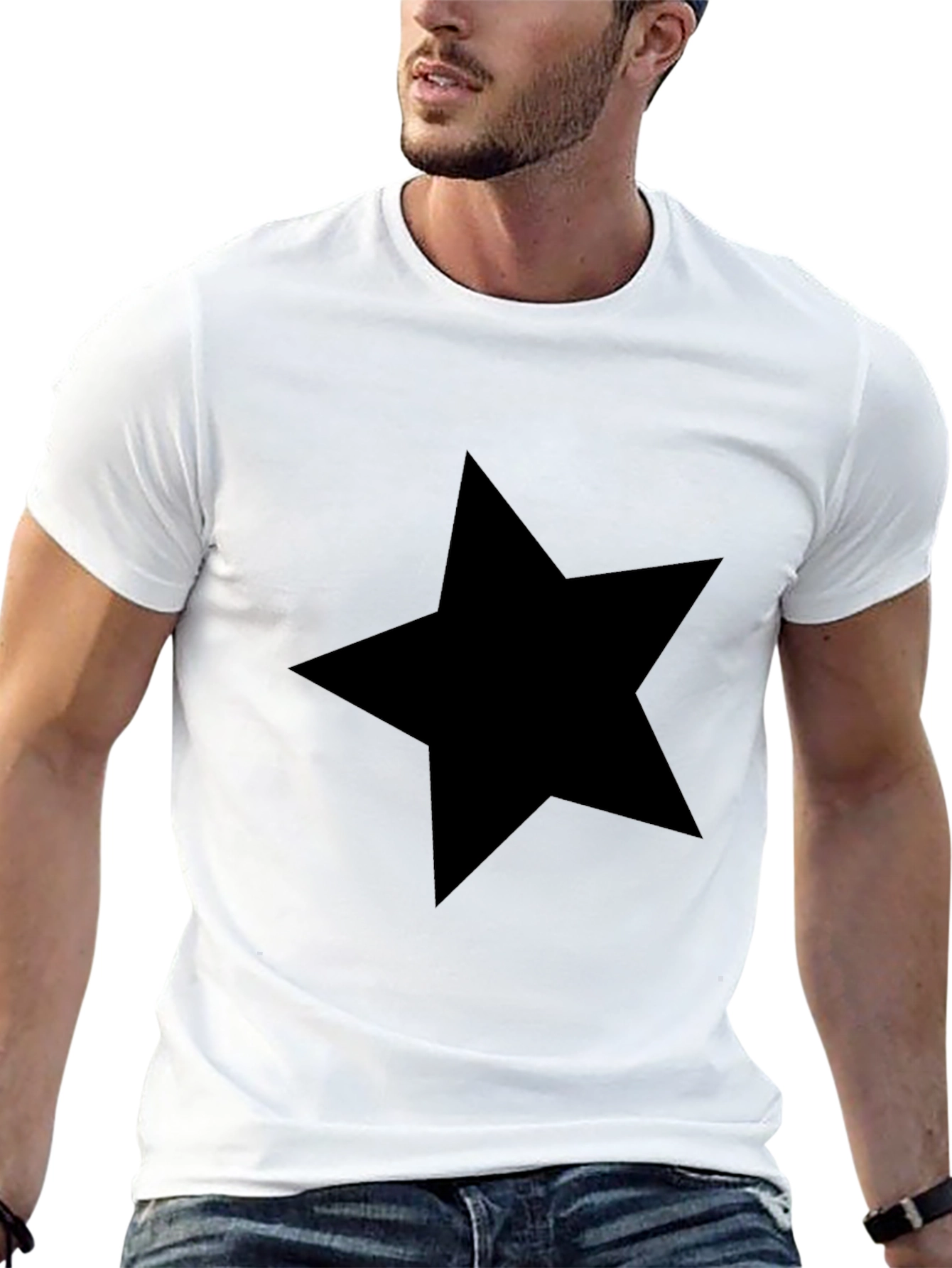 Black Star Graphic Tee - Stylish Comfort