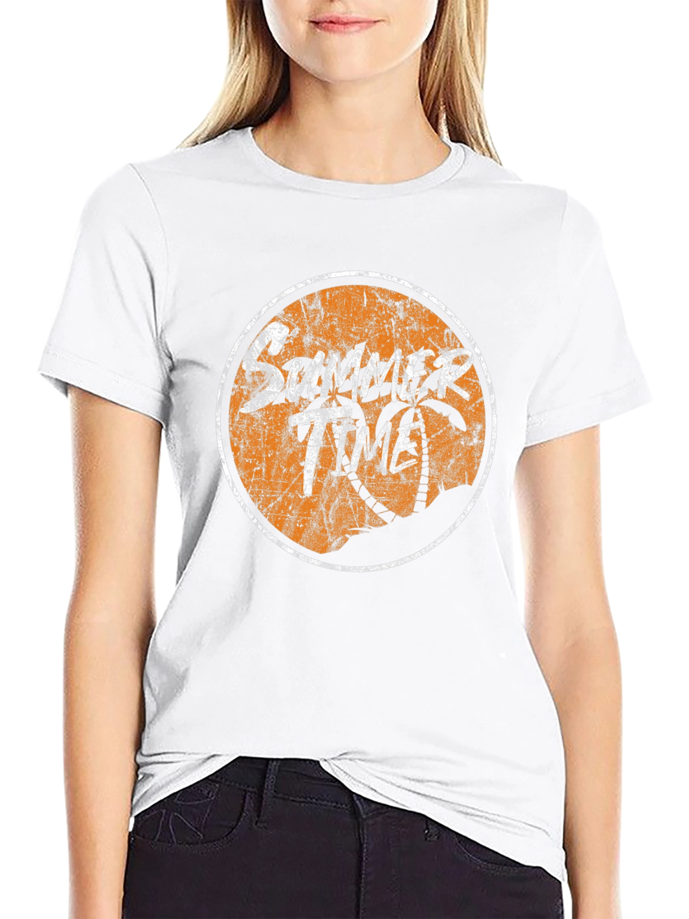 Summer Time Graphic Tee - Black Cotton T-Shirt