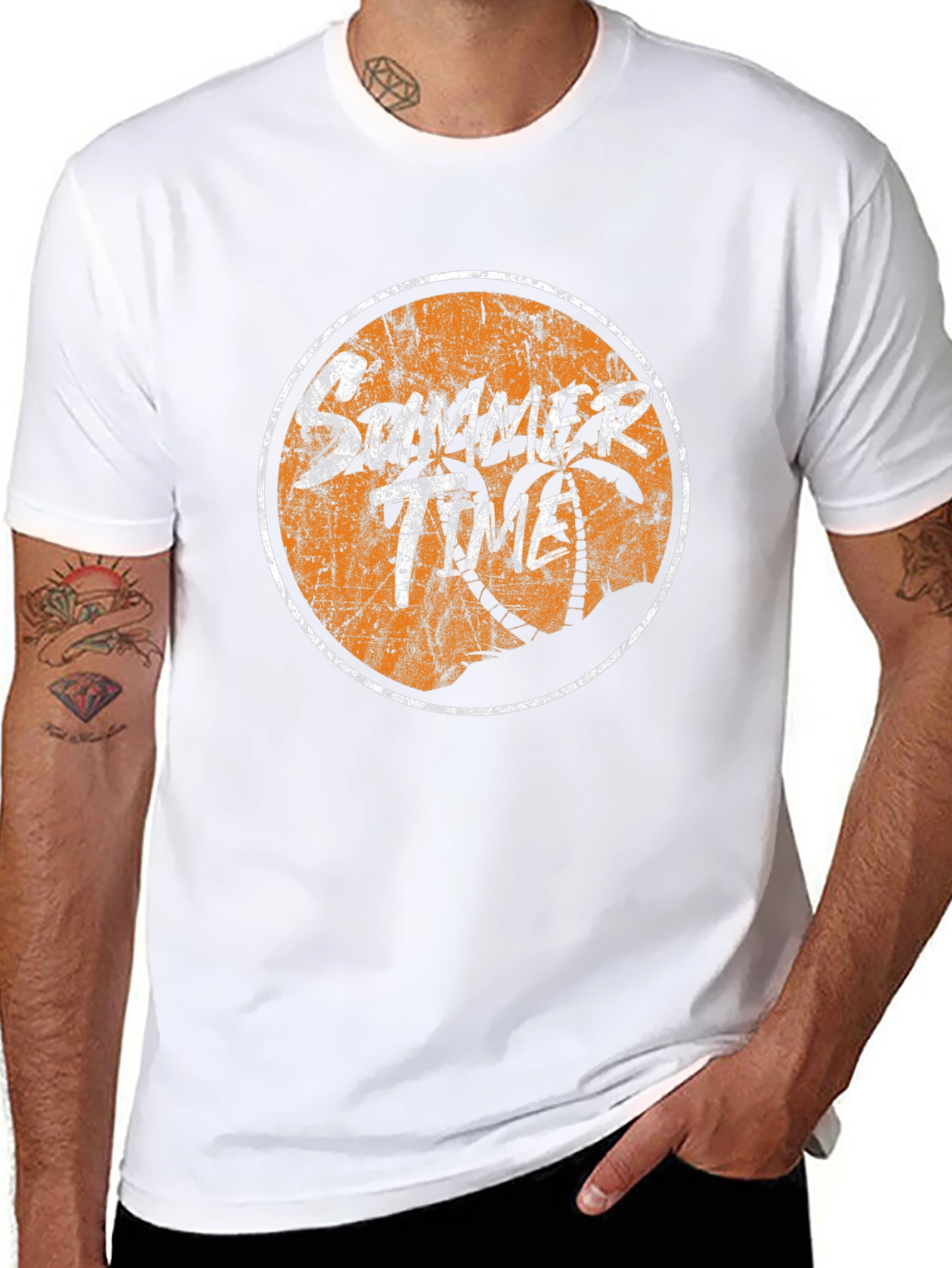 Summer Time Graphic Tee - Black Cotton T-Shirt