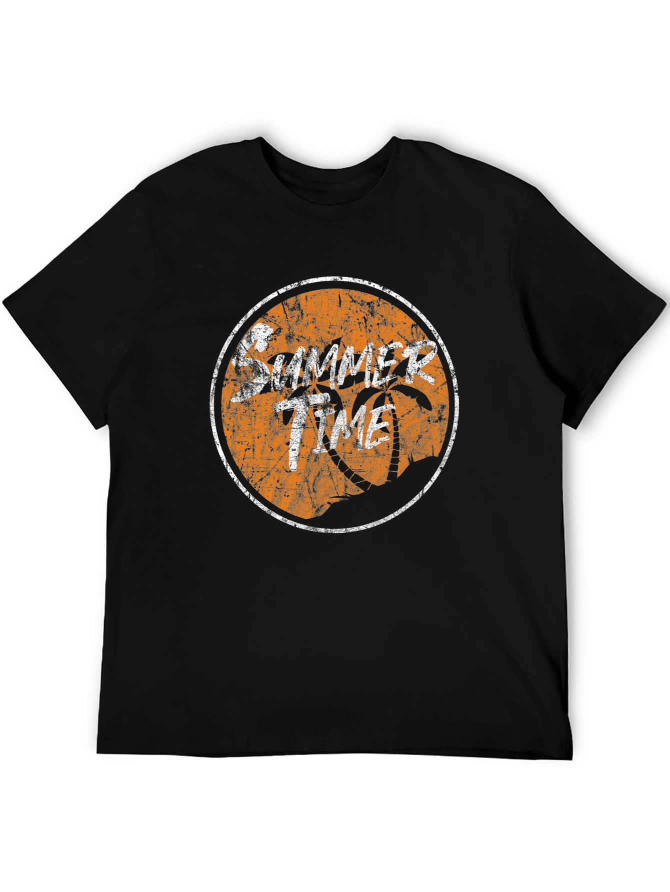 Summer Time Graphic Tee - Black Cotton T-Shirt