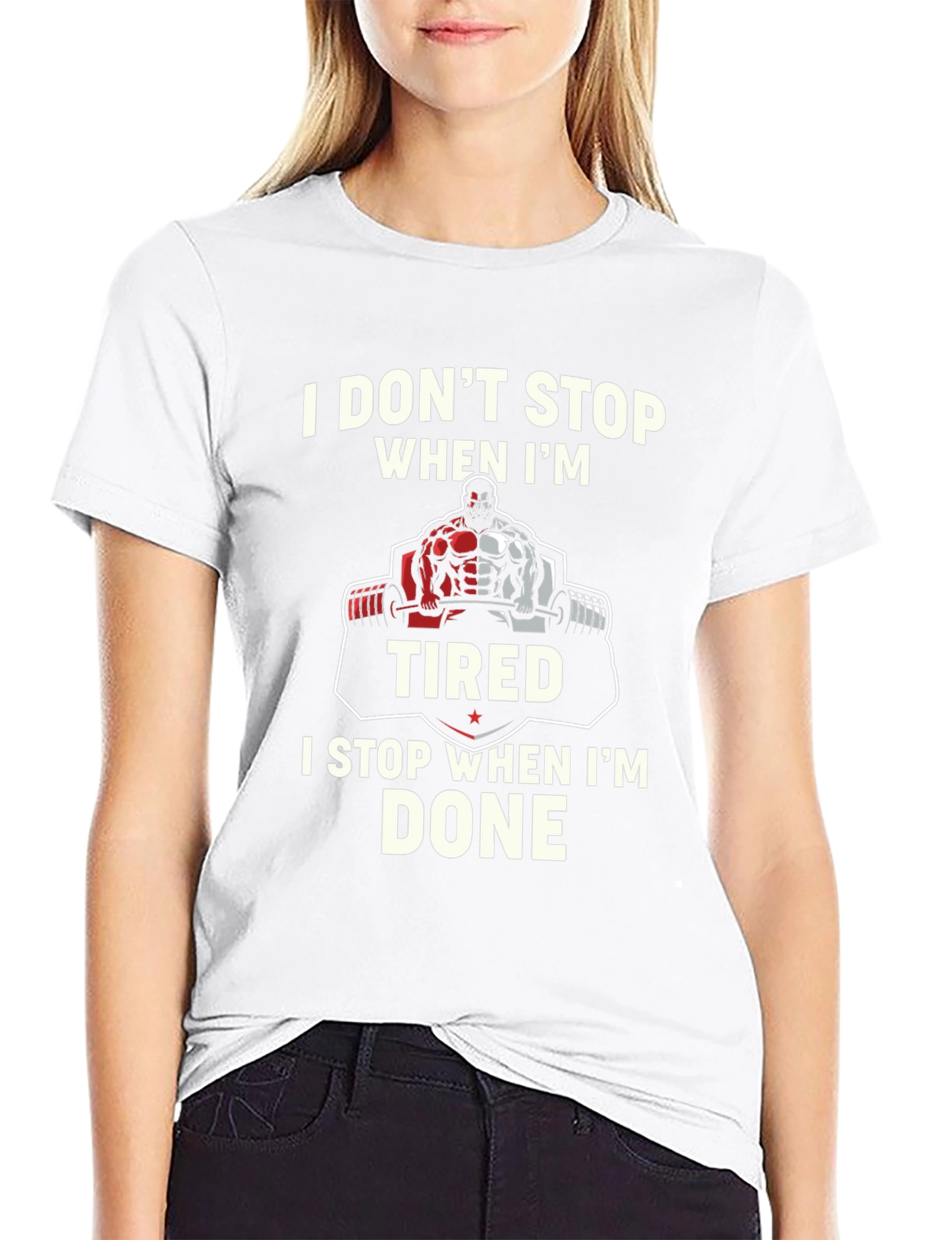 Weightlifting T-Shirt - I Dont Stop When Im Tired