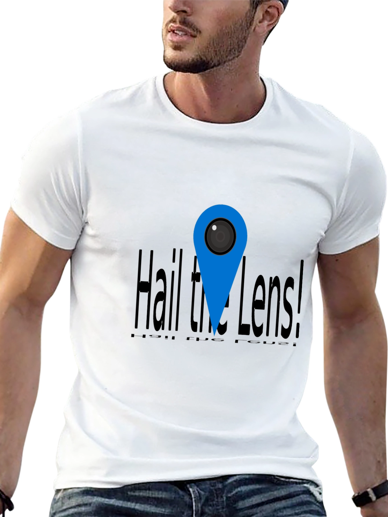 Hail the Lens! Black Graphic Print Tee