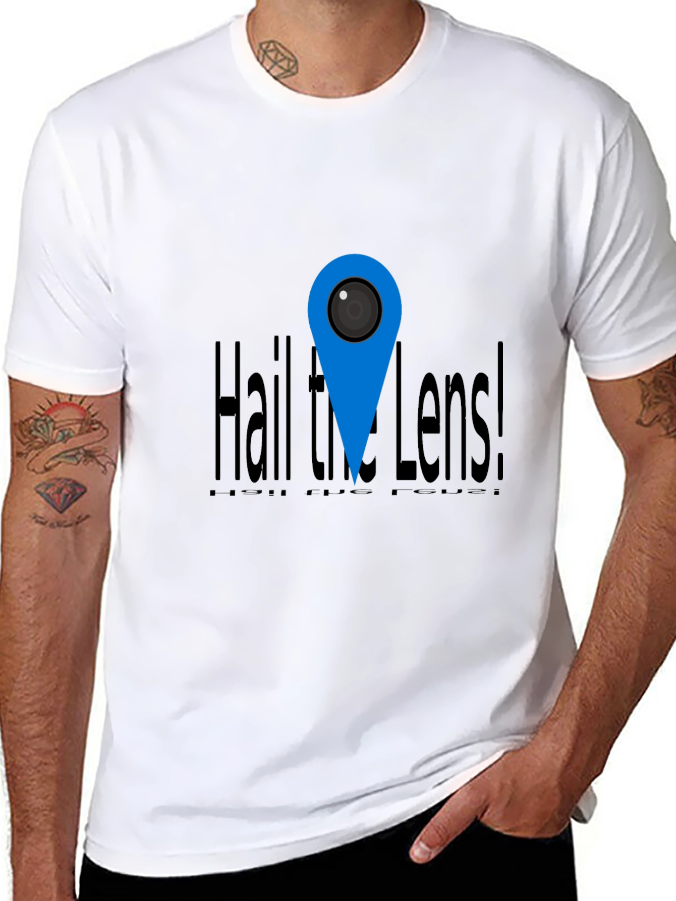 Hail the Lens! Black Graphic Print Tee