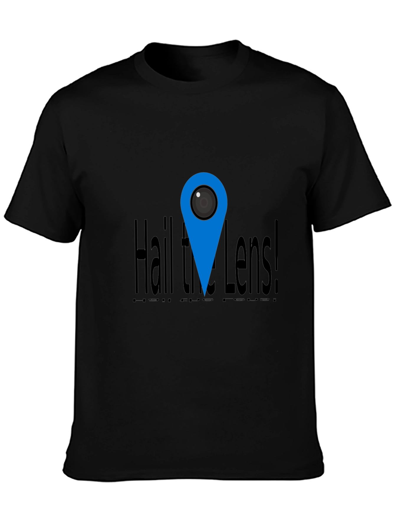 Hail the Lens! Black Graphic Print Tee